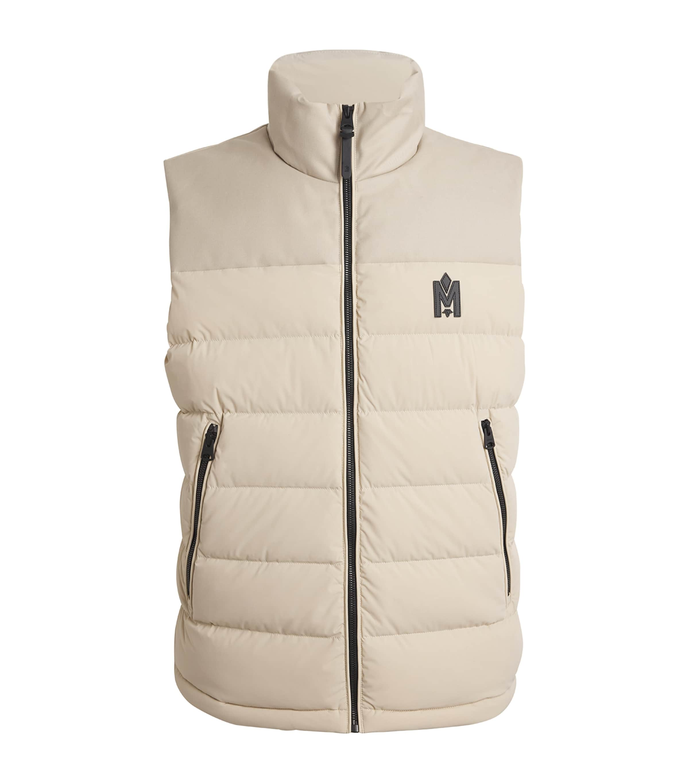 Shop Mackage Water-resistant Down Bobbie Gilet In Beige