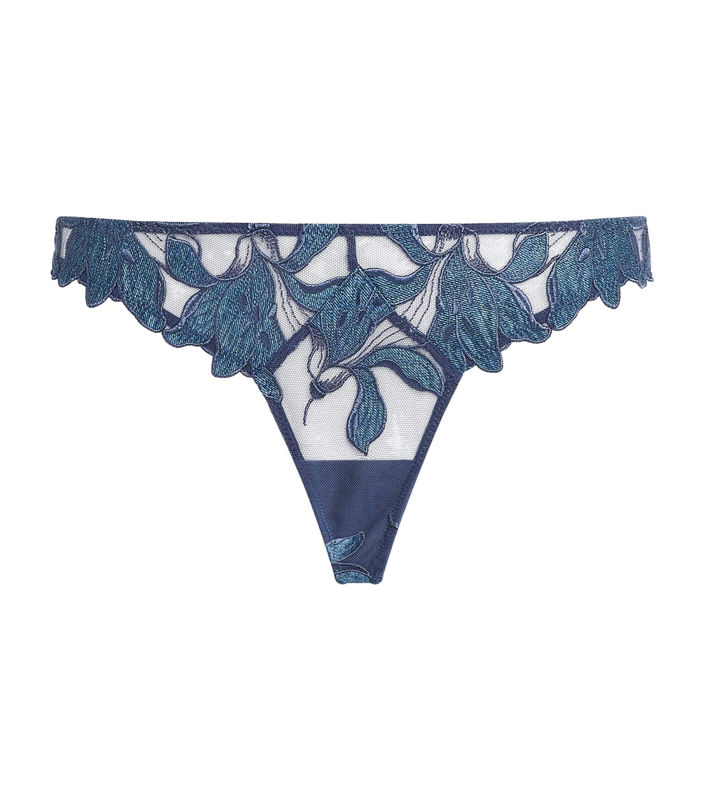 Fleur Du Mal Lily Embroidered Hipster Thong | Women Clothing | Lingerie & Hosiery | Thongs