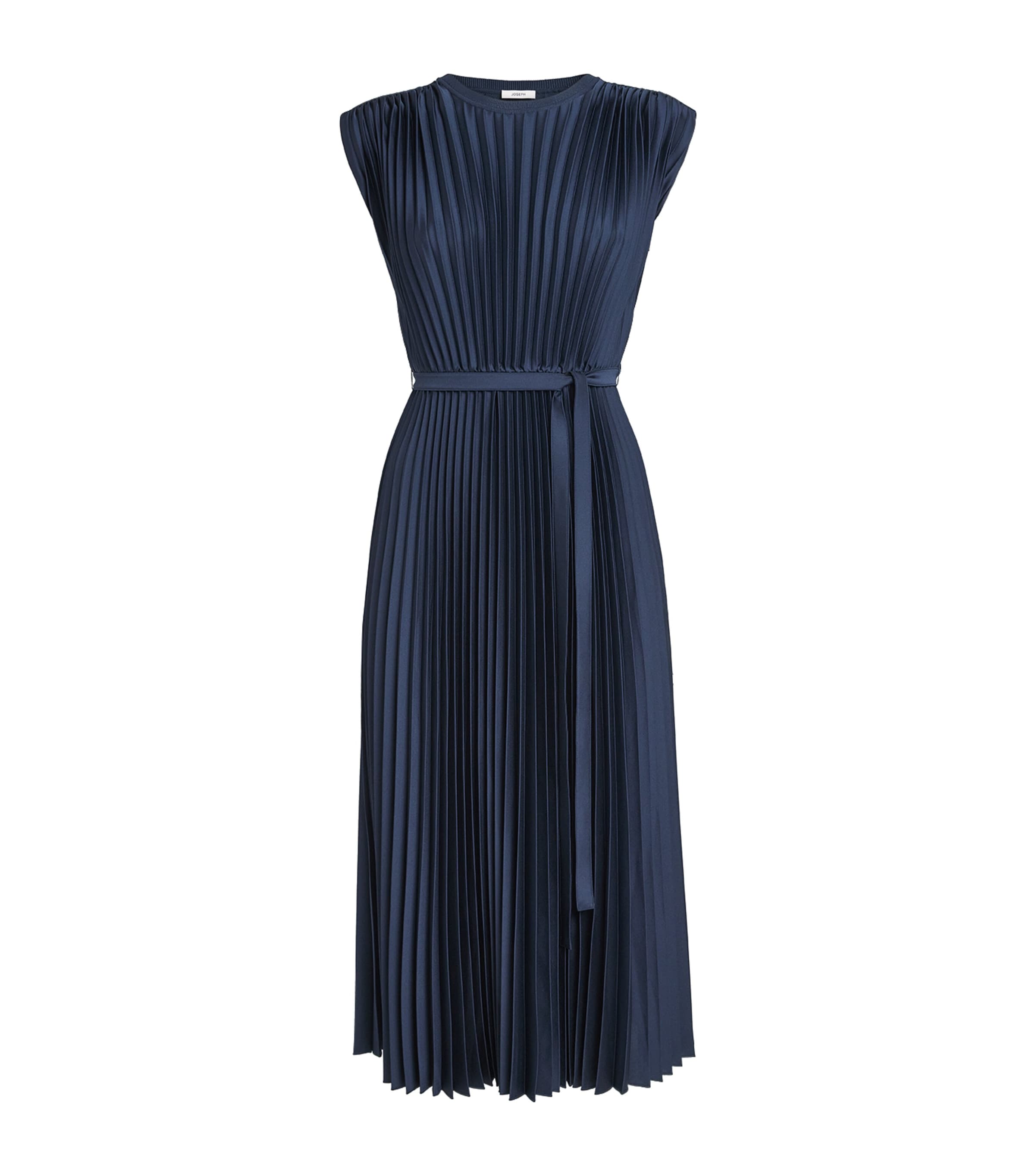 Joseph Womens Volta Knit Weave Plissé Midi Dress Indigo Image 1