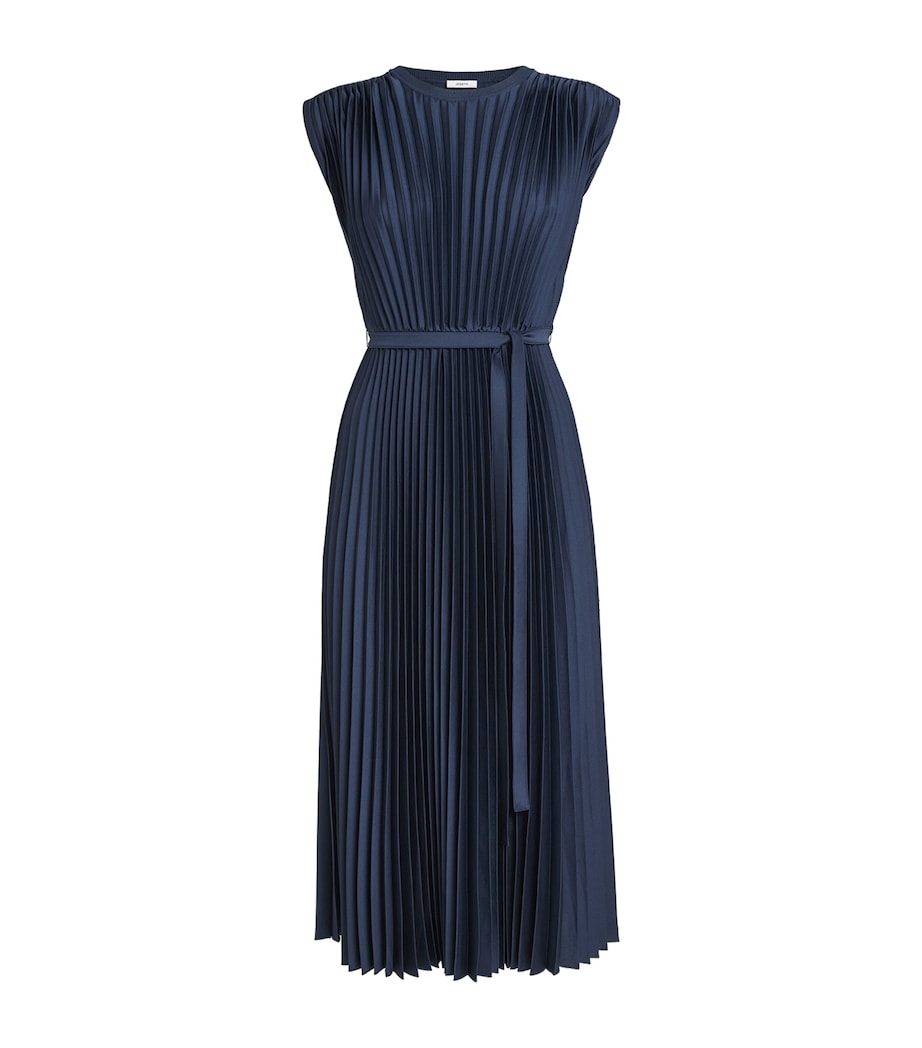 Joseph Womens Volta Knit Weave Plissé Midi Dress Indigo Image 1