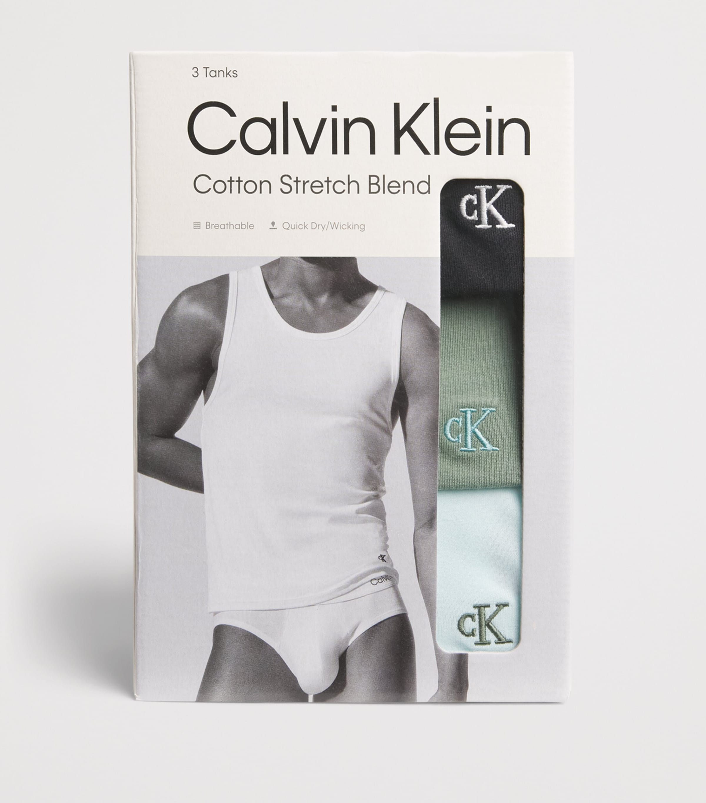 Calvin Klein Mens Stretch-Cotton Vests (Pack of 3) Rxz Wspray,black Image 4