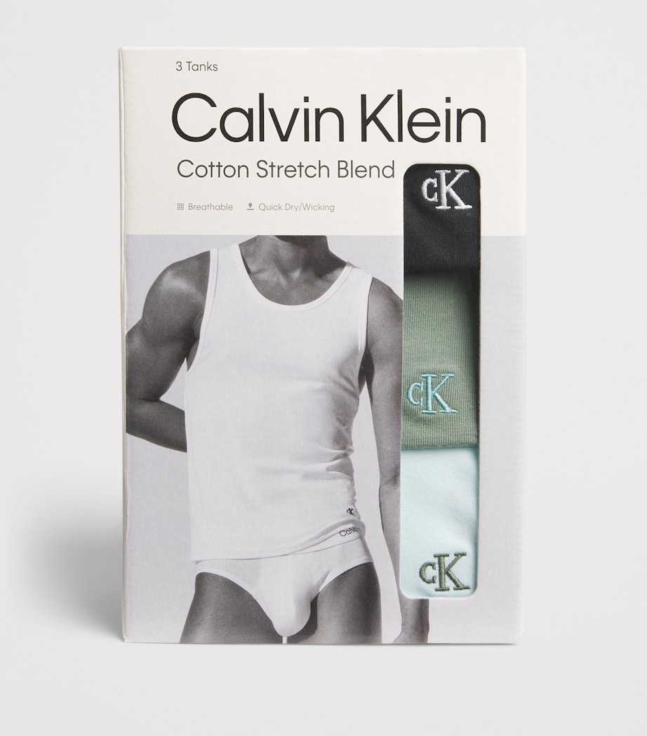 Calvin Klein Mens Stretch-Cotton Vests (Pack of 3) Rxz Wspray,black Image 4