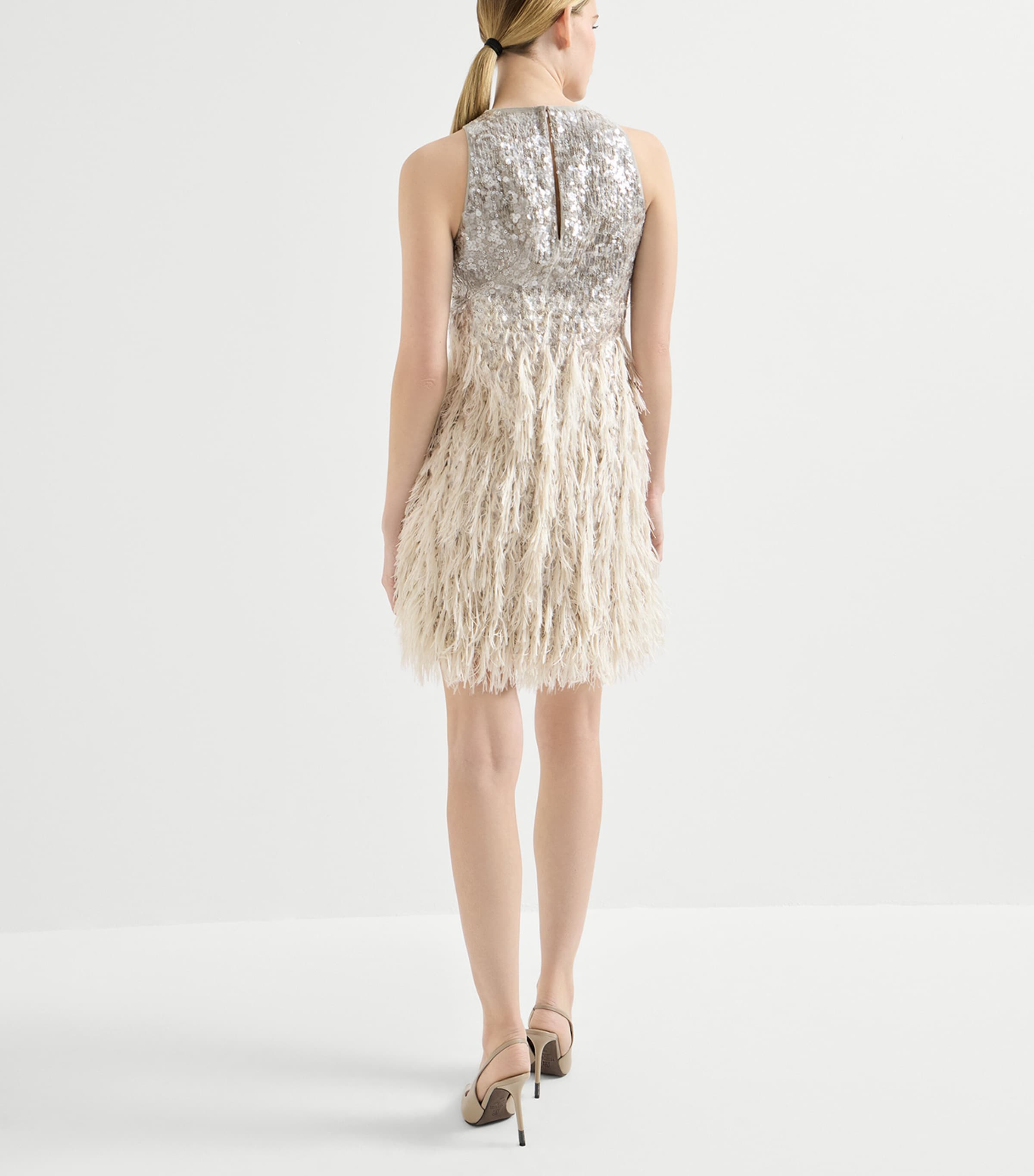 Brunello Cucinelli Womens Sequin-Embellished Dégradé Mini Dress Image 4