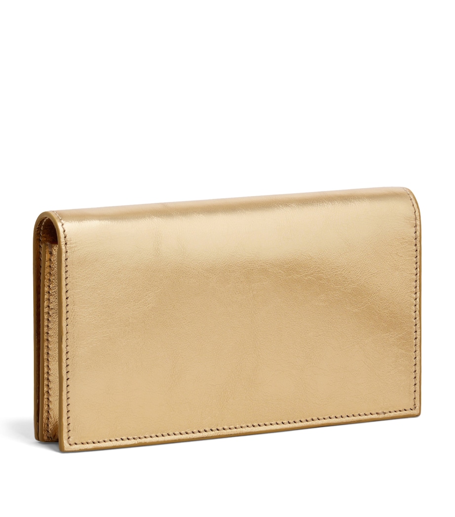 Schiaparelli Metallic Leather Keyhole Clutch Bag Gold Image 3