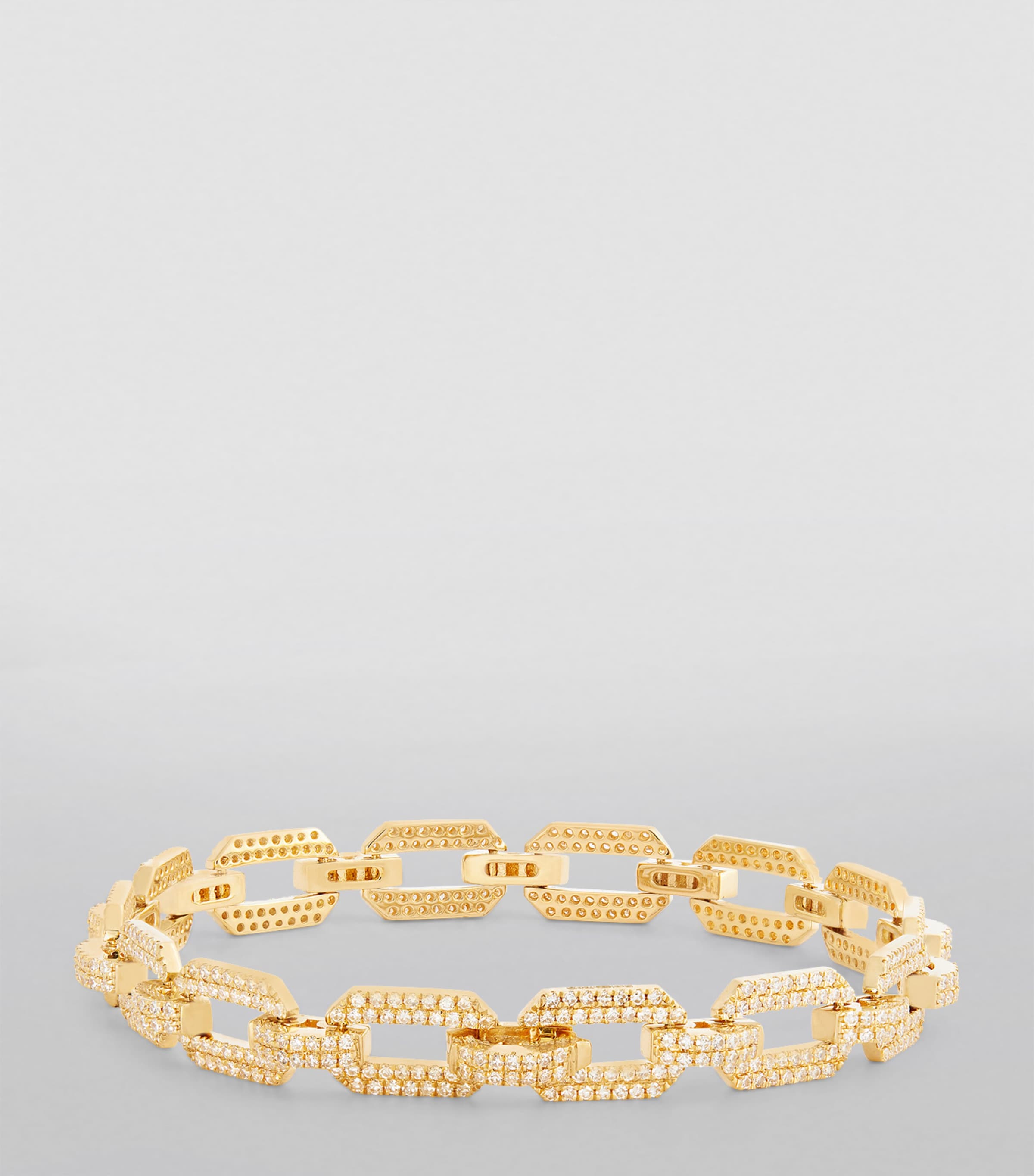 Yellow Gold and Diamond Geo Chain Bracelet YELLOW GOLD Image 2