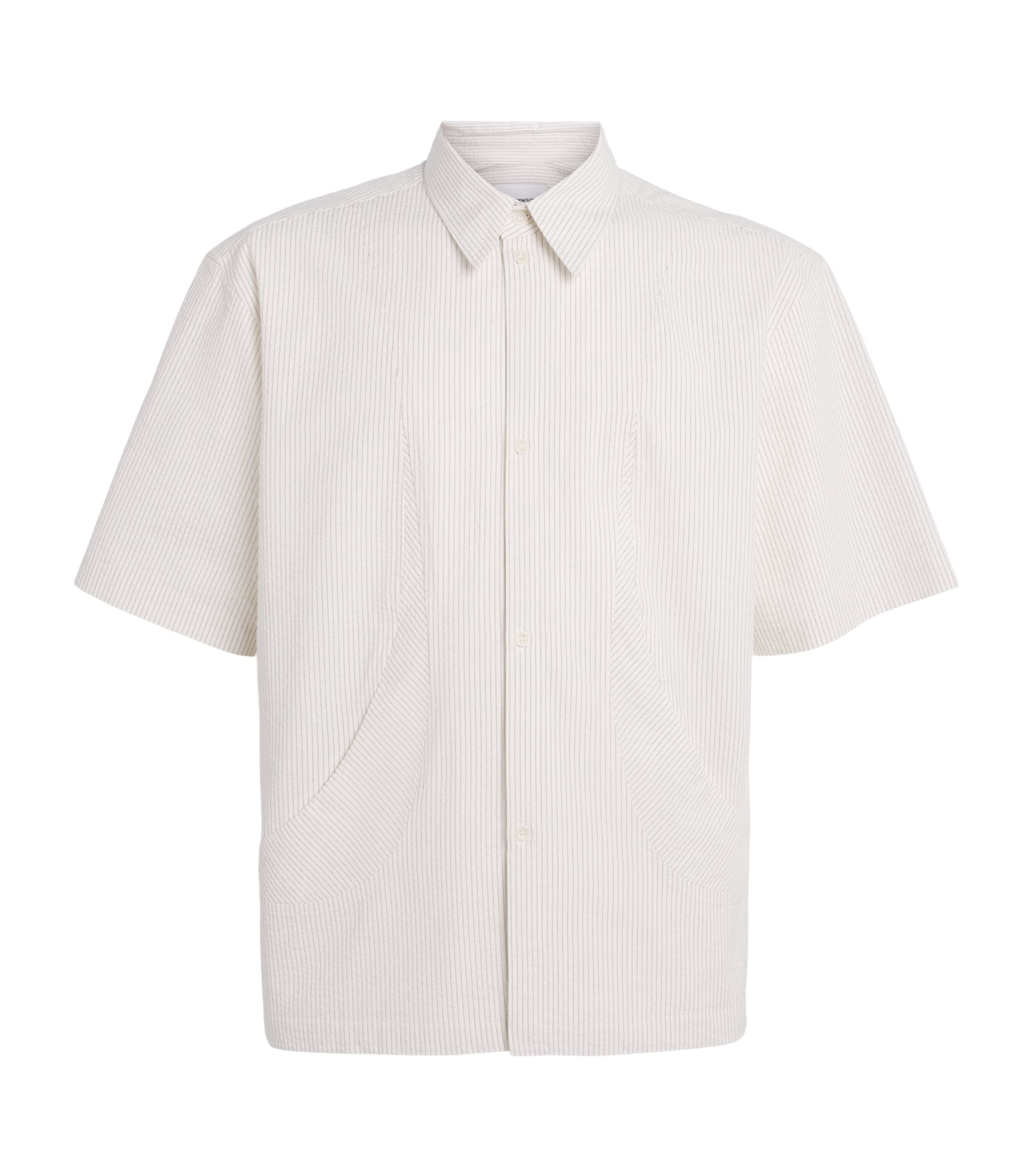 Sage Nation Mens Pinstripe Takeshi Shirt Ivory Stripe Image 1