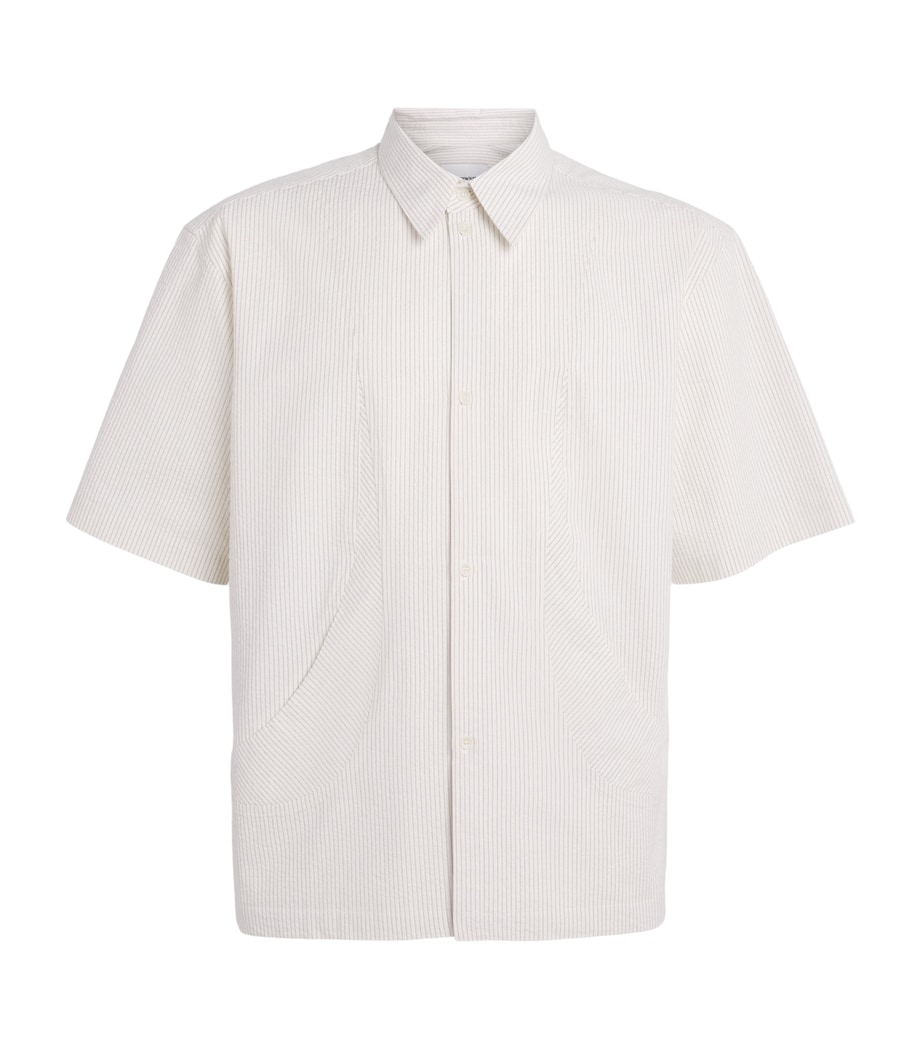 Sage Nation Mens Pinstripe Takeshi Shirt Ivory Stripe Image 1