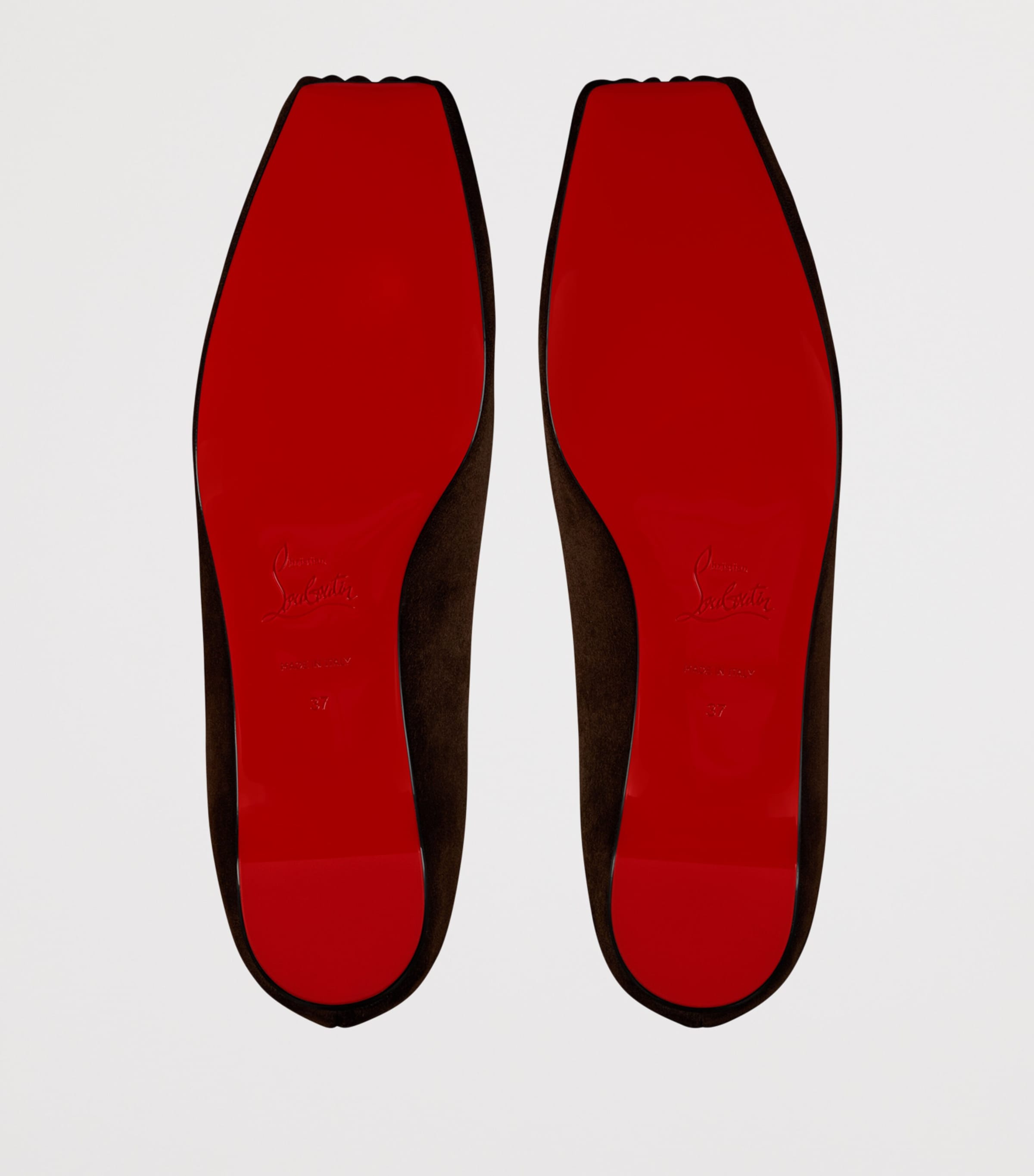 Christian Louboutin Womens Cassia Nodo Suede Ballet Flats Image 5