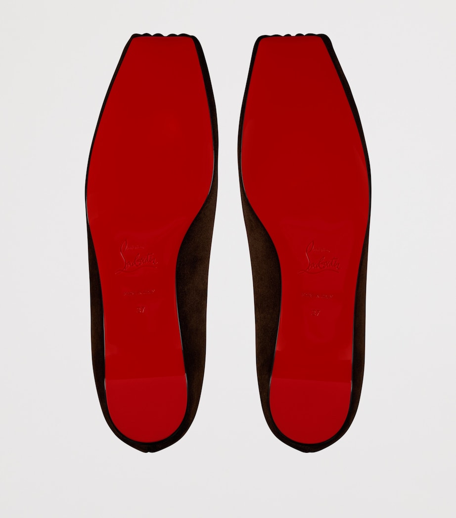 Christian Louboutin Womens Cassia Nodo Suede Ballet Flats Image 5