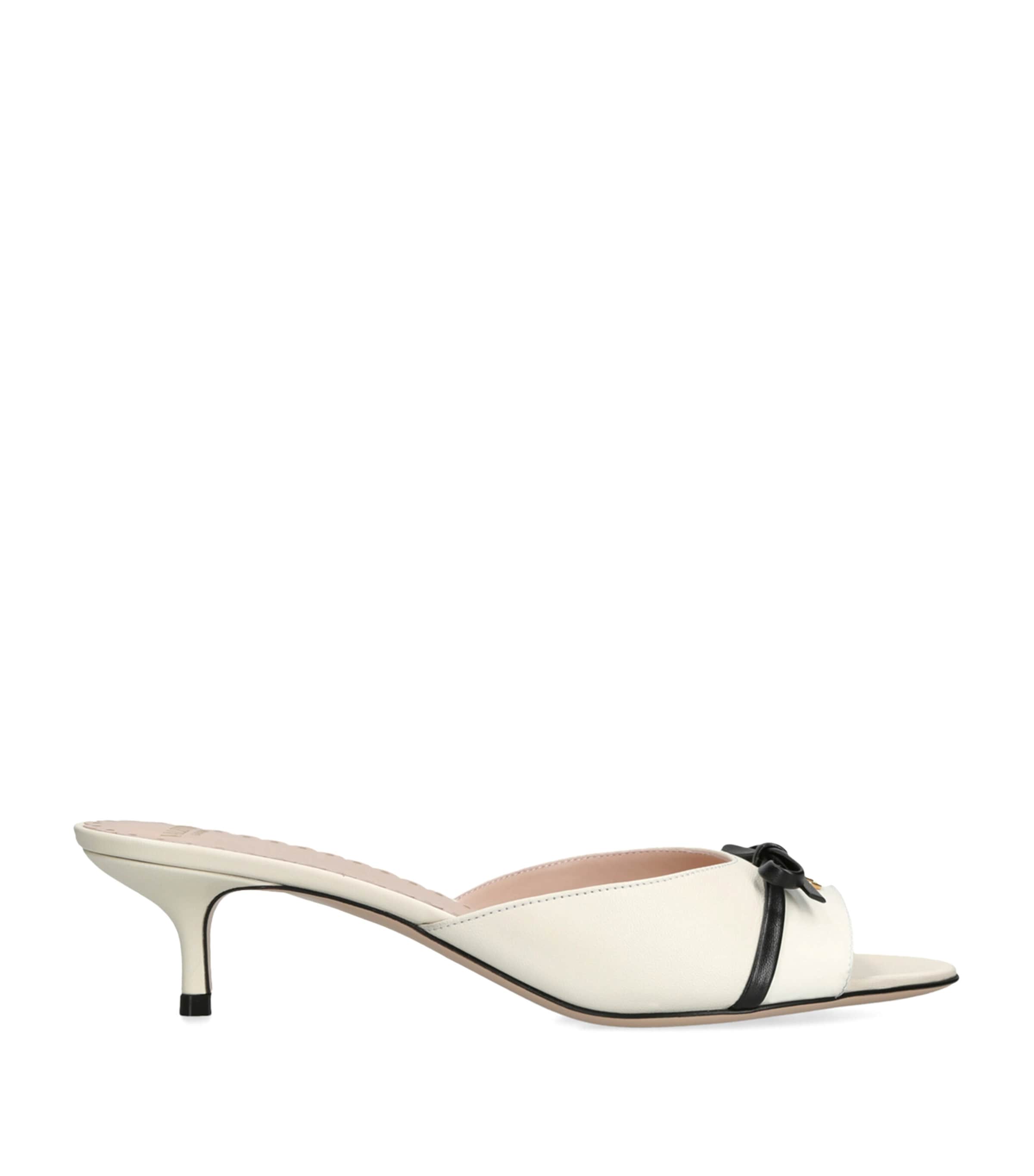 Valentino Garavani Leather Bepointy Heeled Mules 45 In White