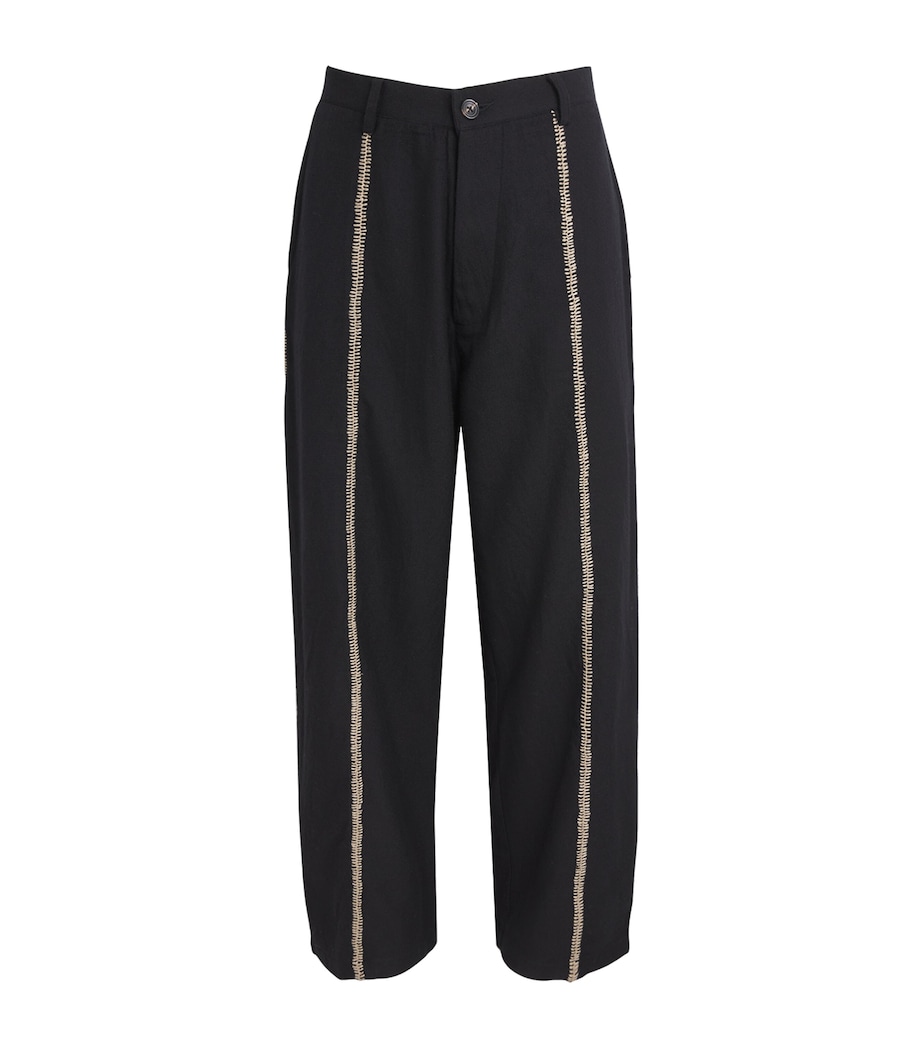 Kartik Research Mens Wool Rabari Sultan Trousers Black/brown Image 1