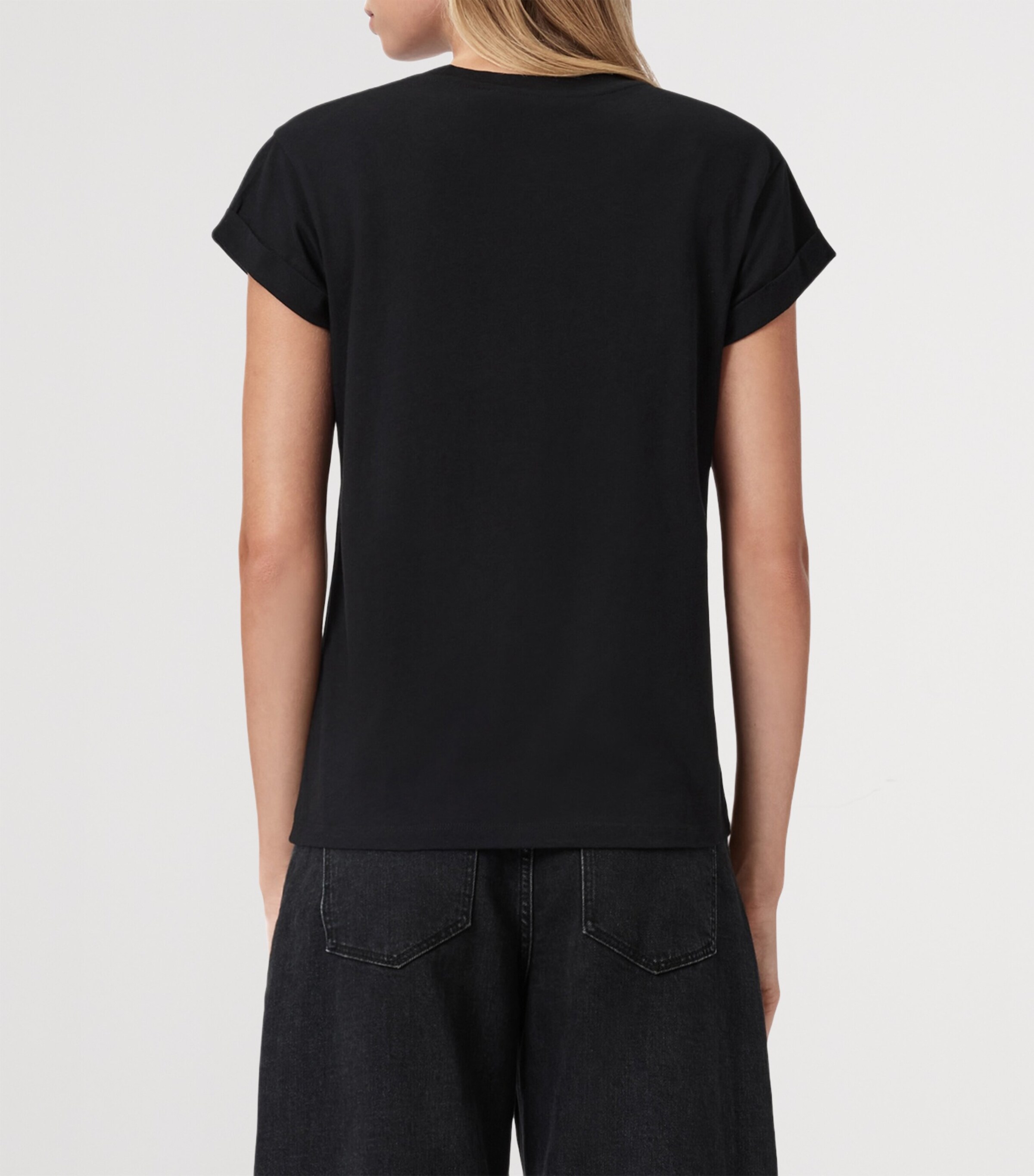 AllSaints Womens Organic Cotton Lena Anna T-Shirt Black Image 5