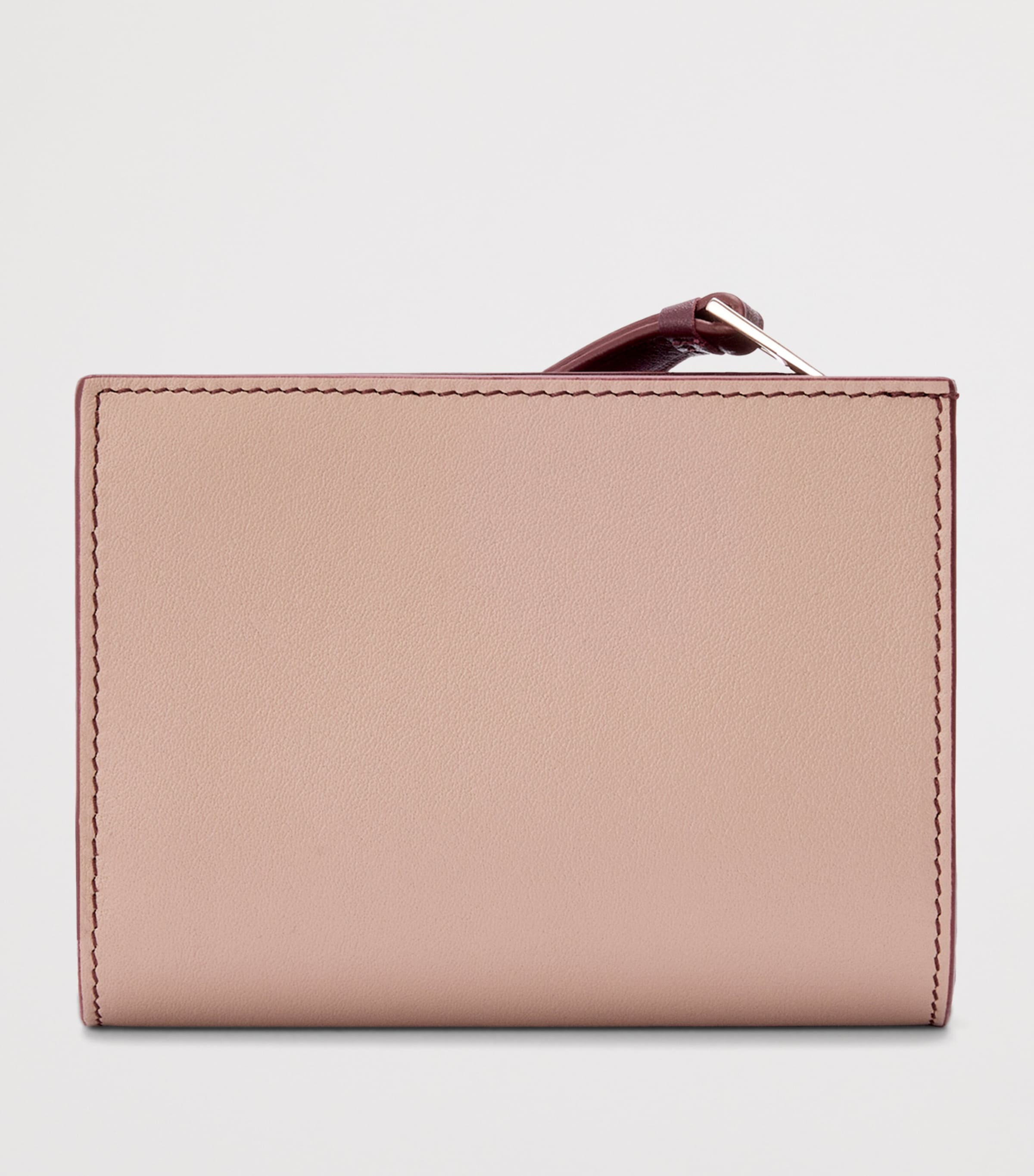 Leather Puzzle Compact Wallet FROZEN DARK BURGUNDY Image 2