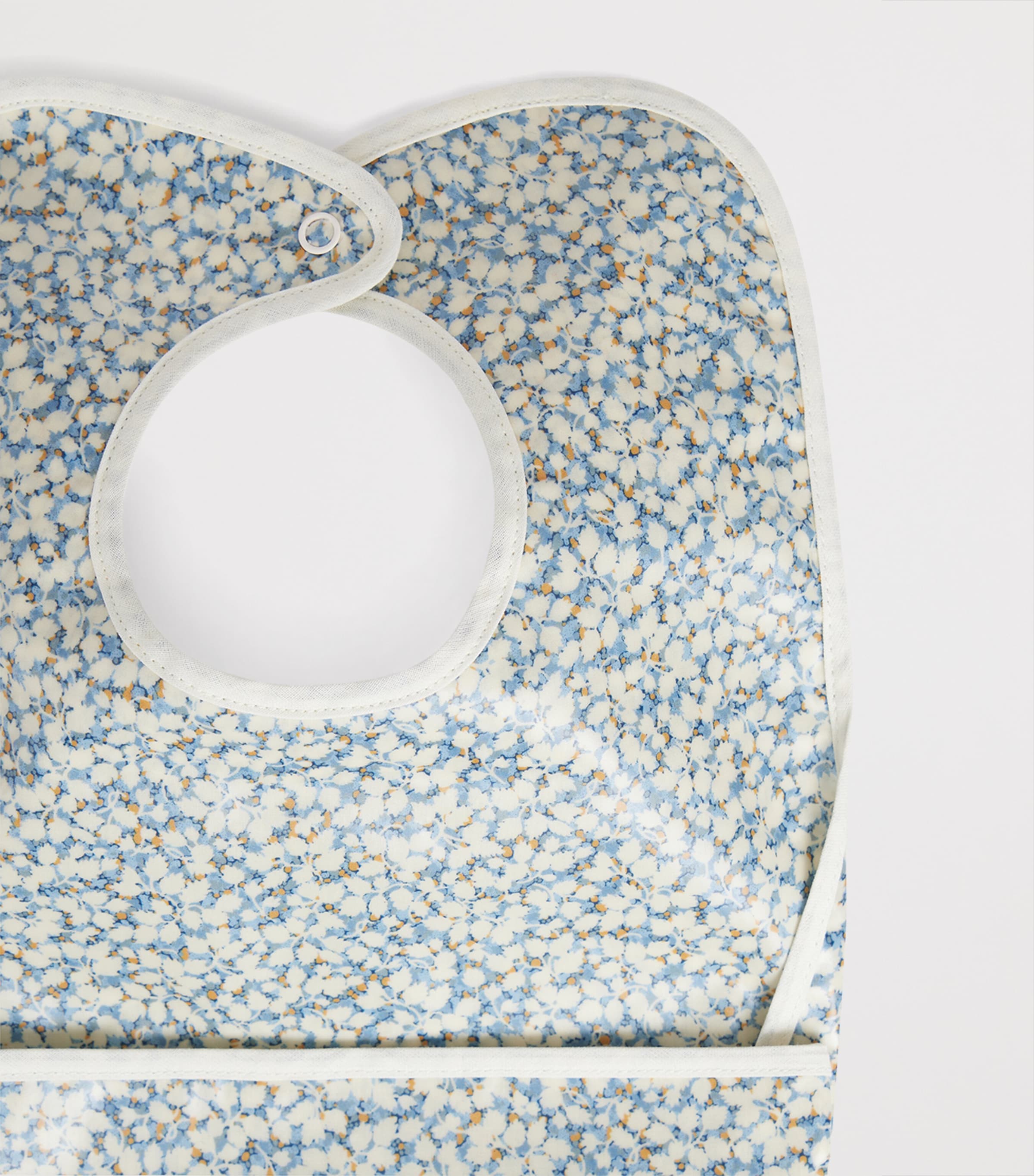 Bonpoint Coated Cotton Floral Print Bib Imp Ciel Image 2