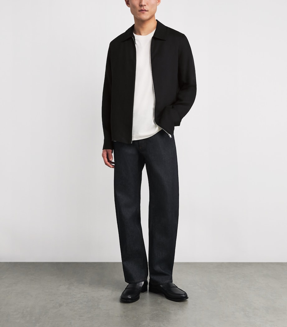 Relaxed Zip-Up Shirt BLACK Image 2