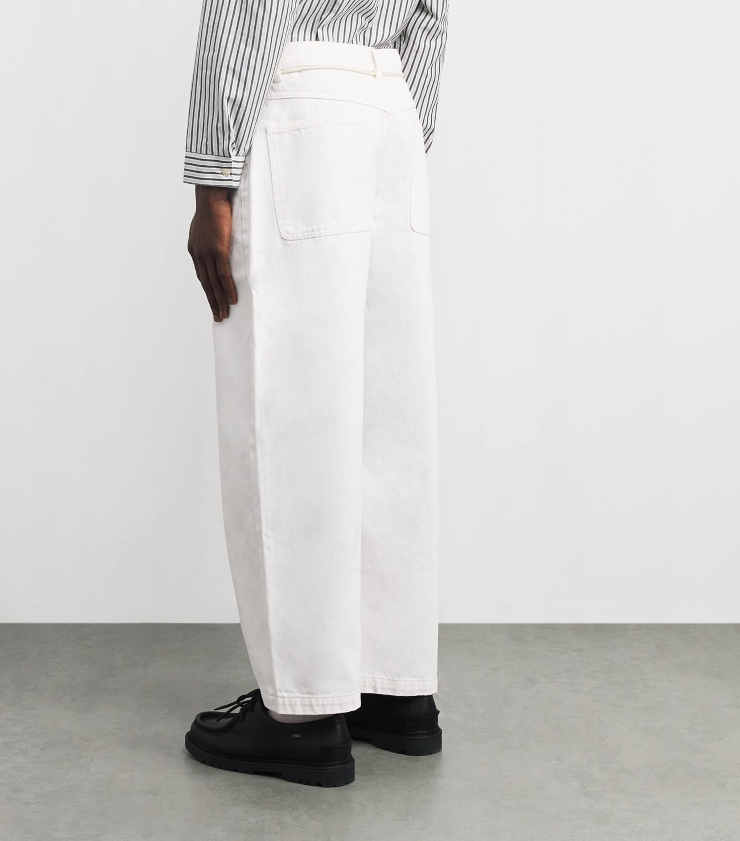 Wide-Leg Felled Jeans ECRU Image 4