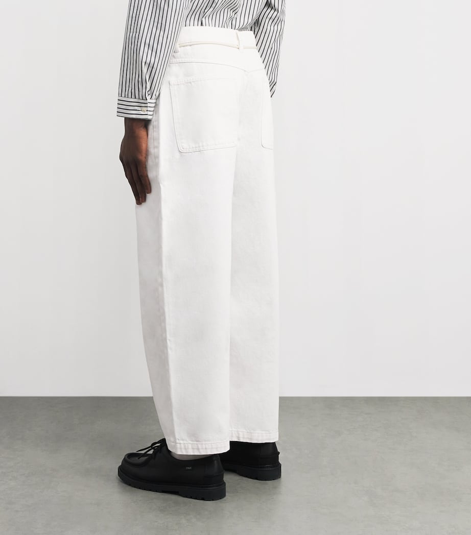 Wide-Leg Felled Jeans ECRU Image 4