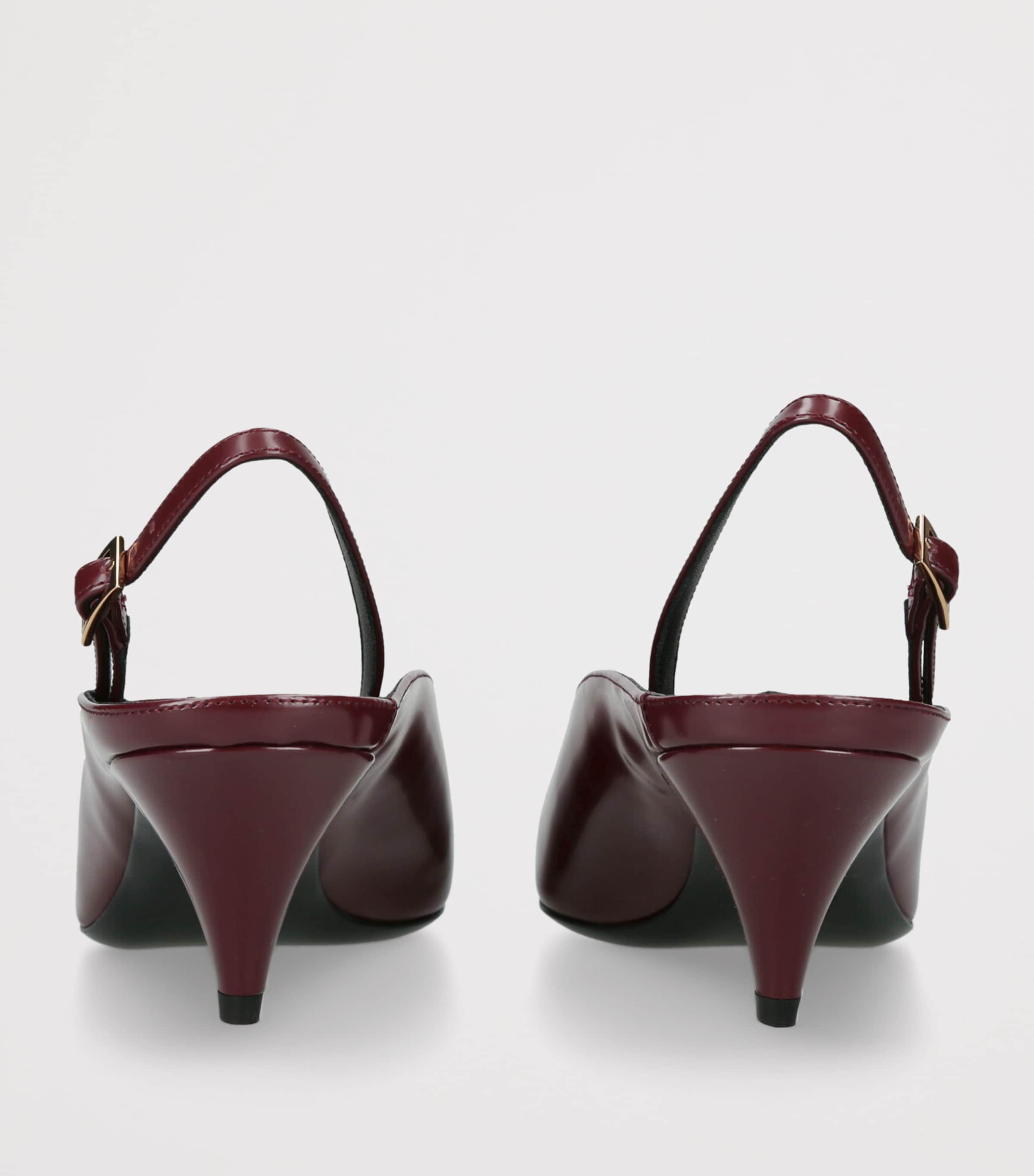 Leather La Medusa Slingback Pumps 55 WINE Image 2