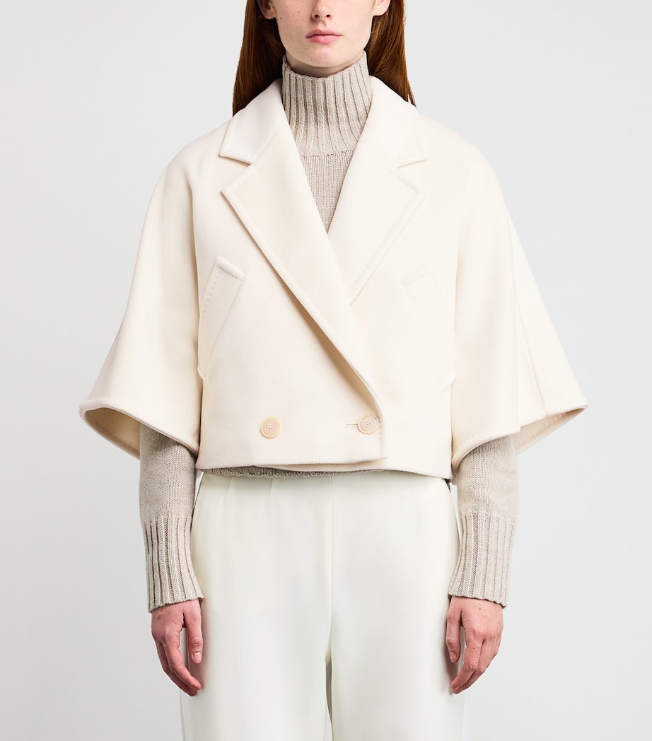 Wool-Cashmere Cropped Coat WHITE Image 3