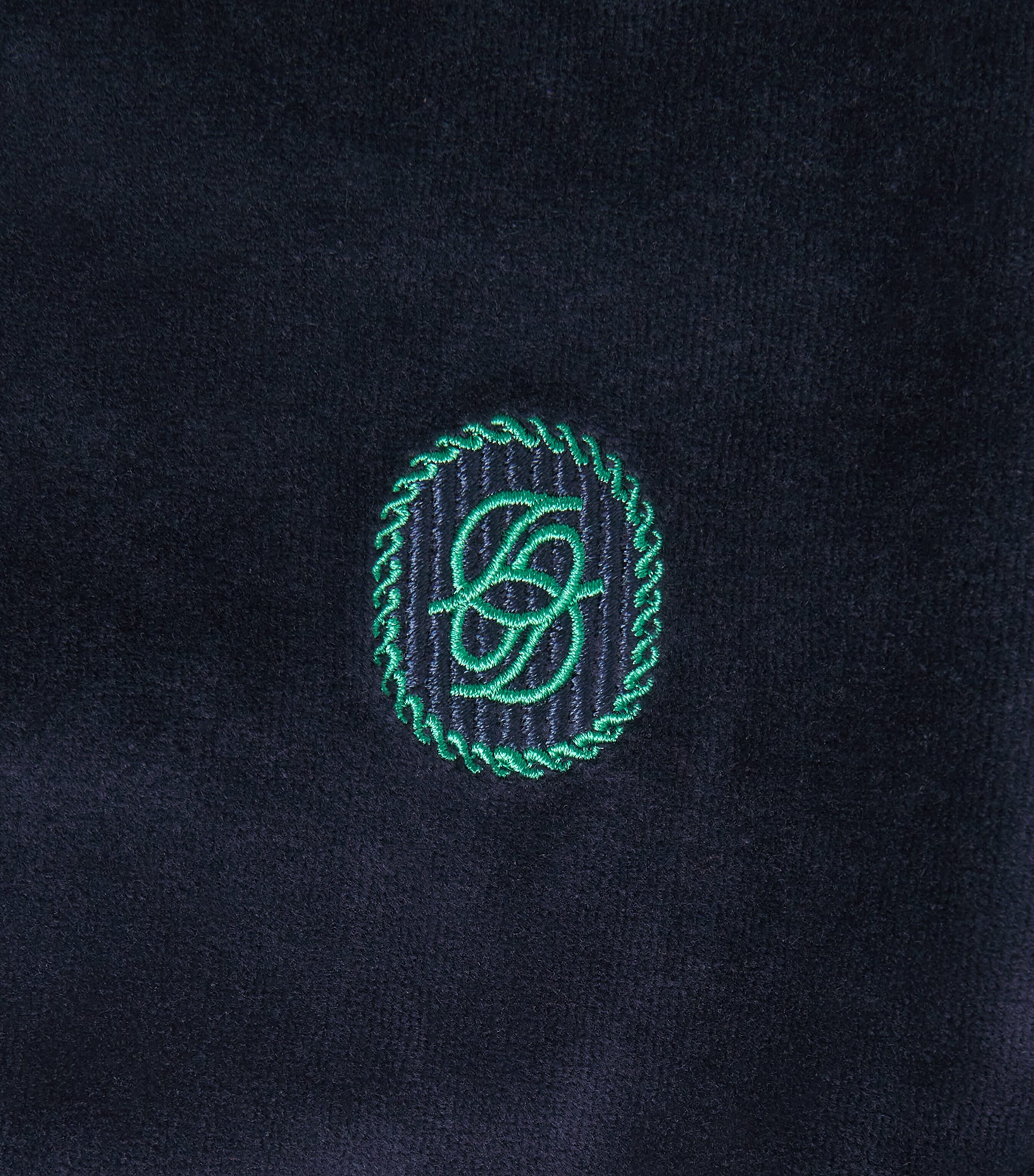 Drôle de Monsieur Mens Velour Embroidered Track Jacket Navy Image 6