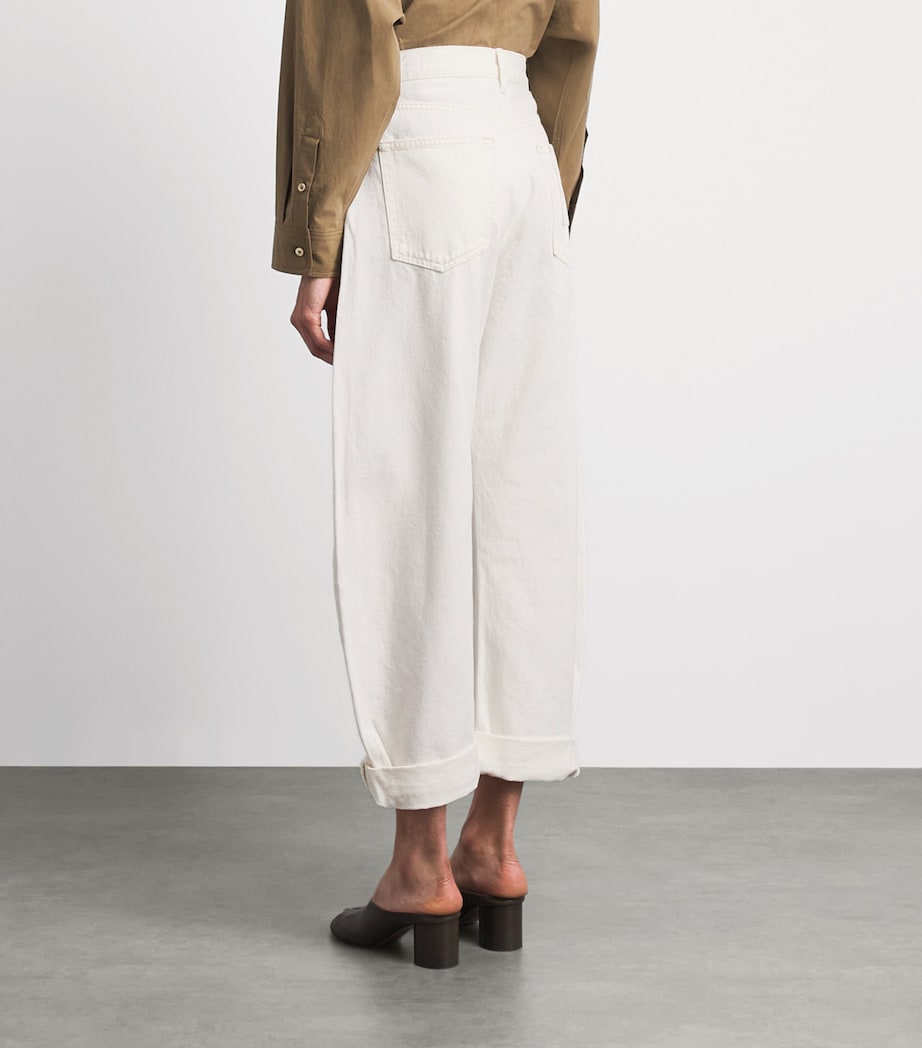 FRAME Womens The Bubble Barrel Jeans Au Natural Clean Image 5