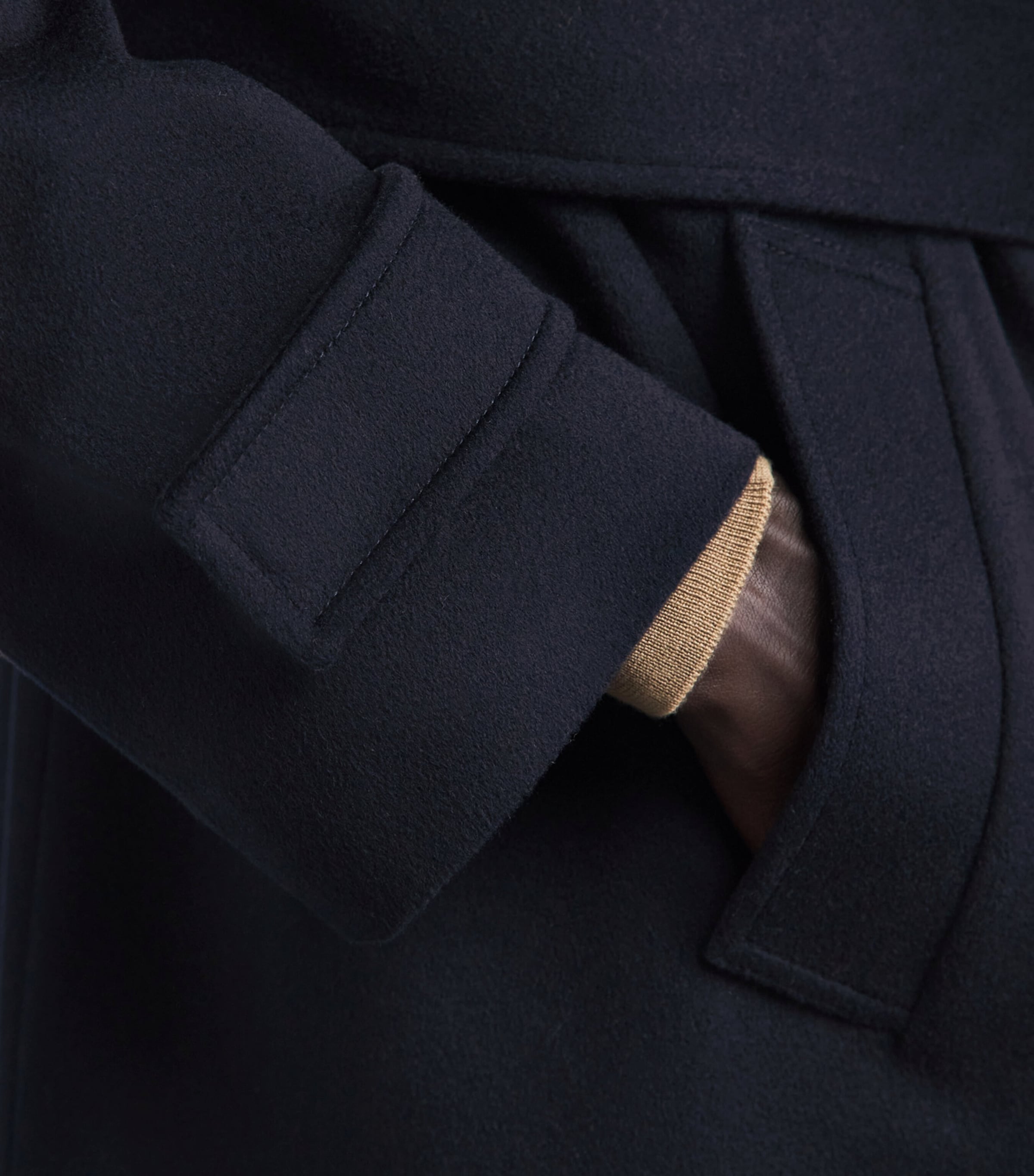 Lardini Mens Cashmere Belted Overcoat Navy Image 3