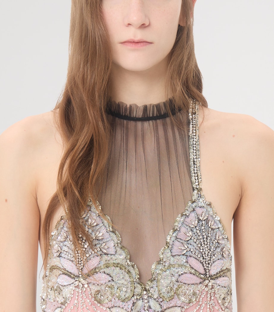 Valentino Womens Embellished Tulle Gown Cuz Image 6