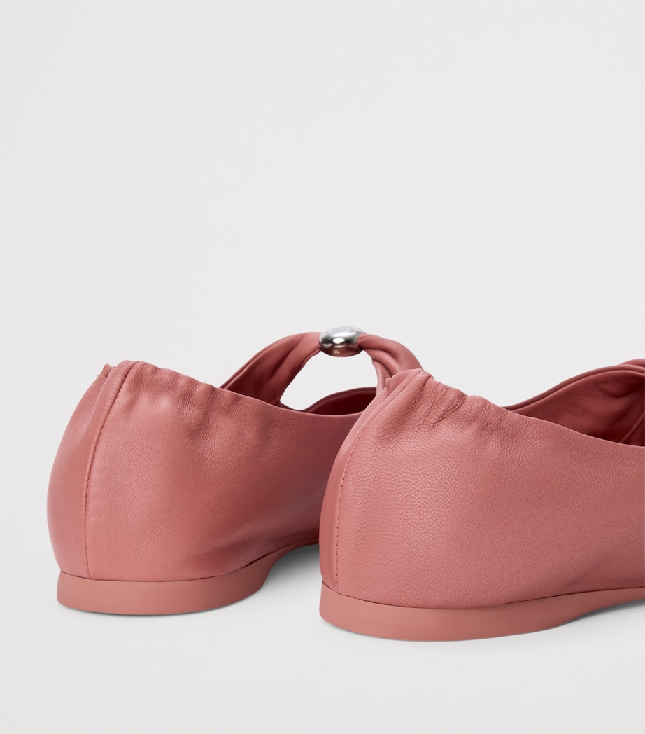 Leather Pebble Soft Ballet Flats BLUSH Image 4