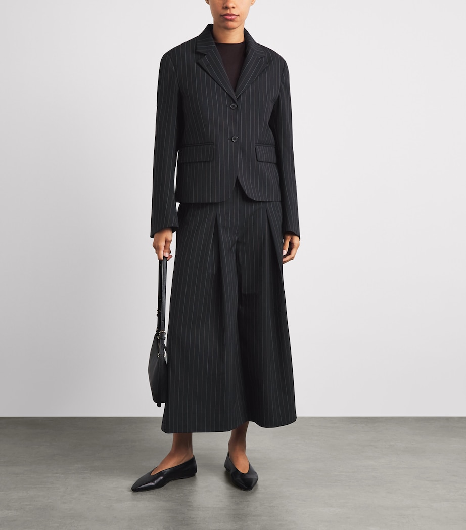 ME+EM Womens Pinstripe Blazer Black Image 2