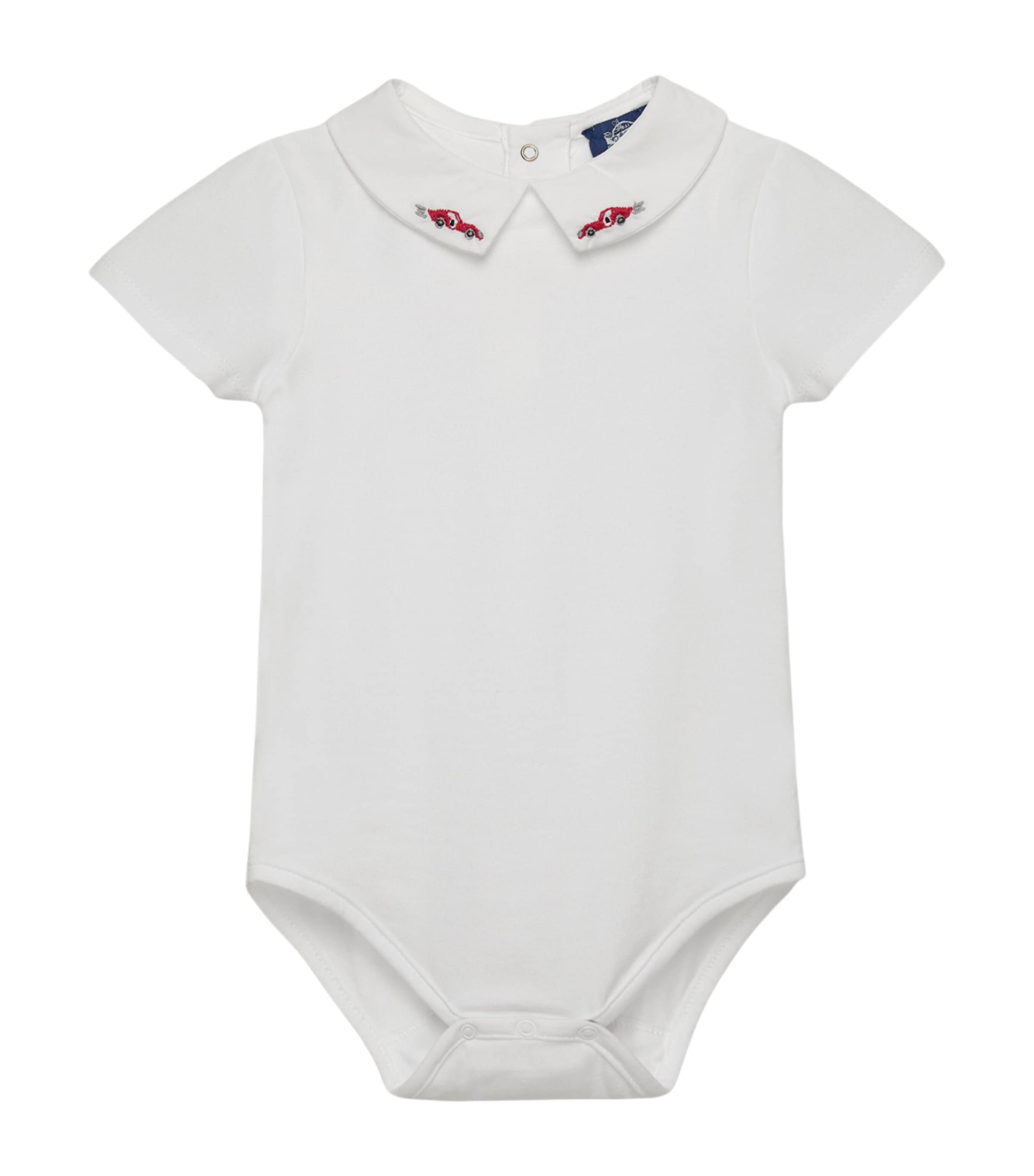 Trotters Stretch-Cotton Car Bodysuit (3-24 Months) White Image 1