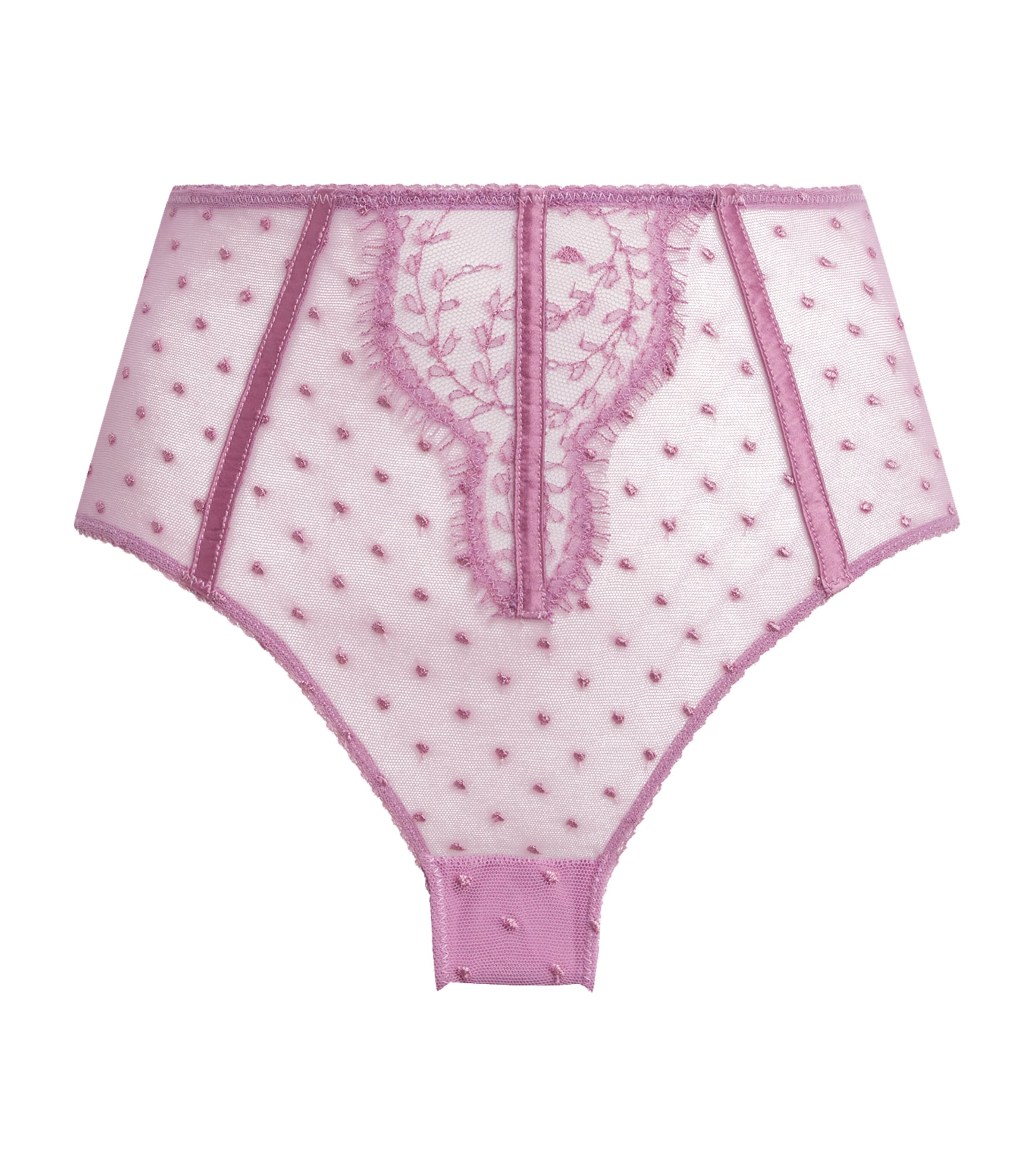 Kiki de Montparnasse Womens Lace Merci Beaucoup Thong Mauve Image 1