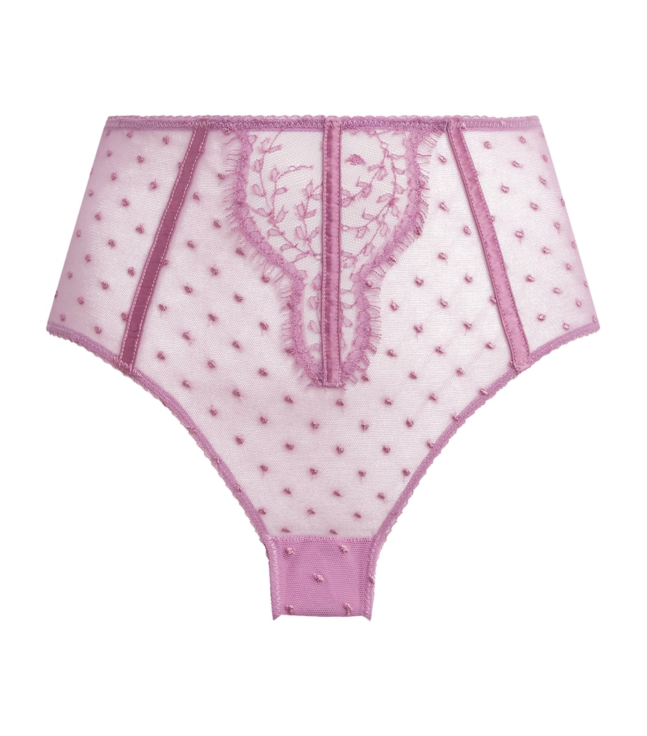 Kiki de Montparnasse Womens Lace Merci Beaucoup Thong Mauve Image 1