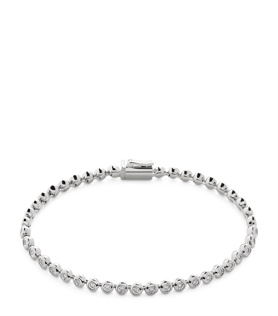 Monica Vinader Sterling Silver and Diamond Essentials Tennis Bracelet Sterling Silver Image 1