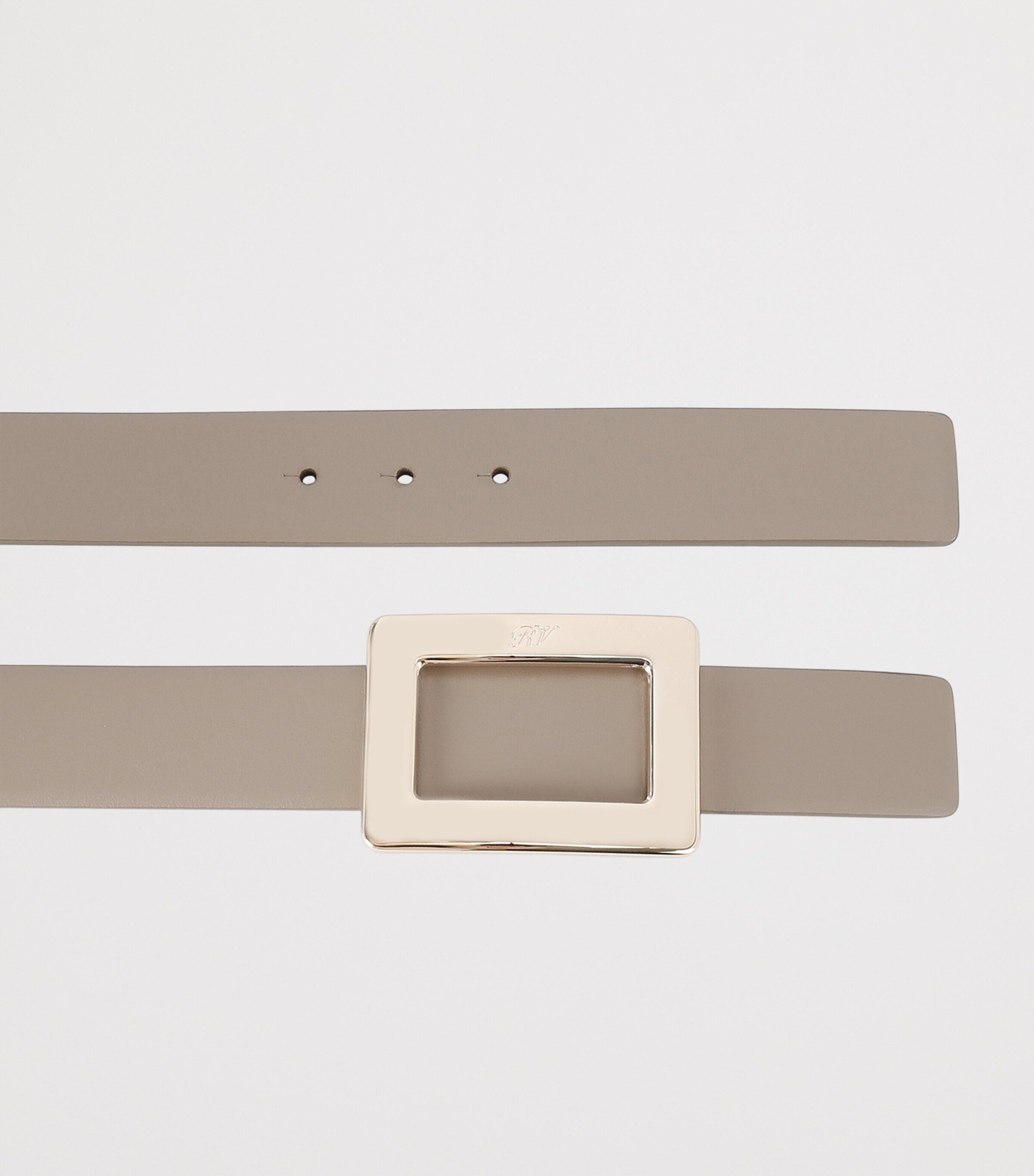 Roger Vivier Leather Reversible Belle Vivier Belt Beige Comb Image 3