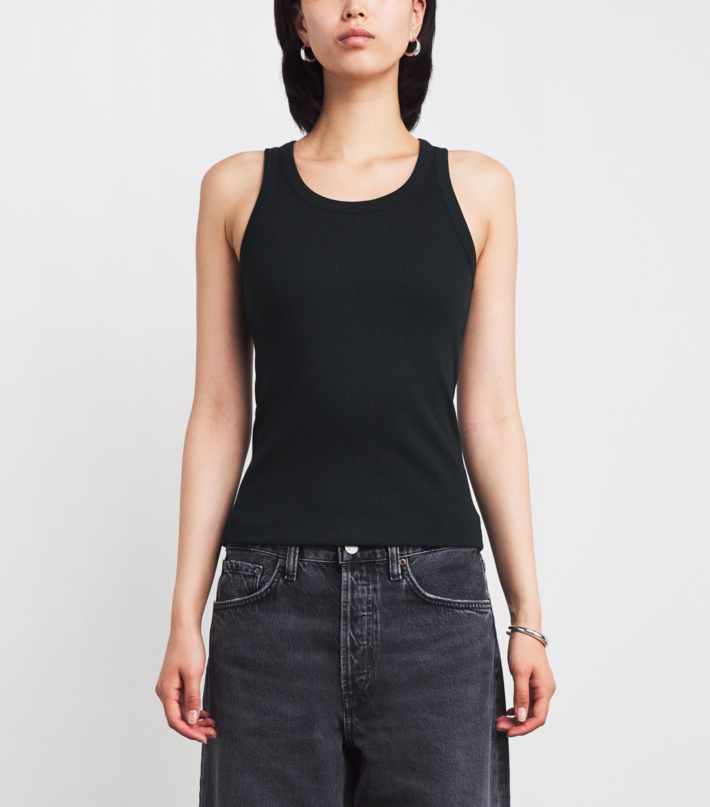 Ribbed Tank Top 001BLK BLACK Image 3