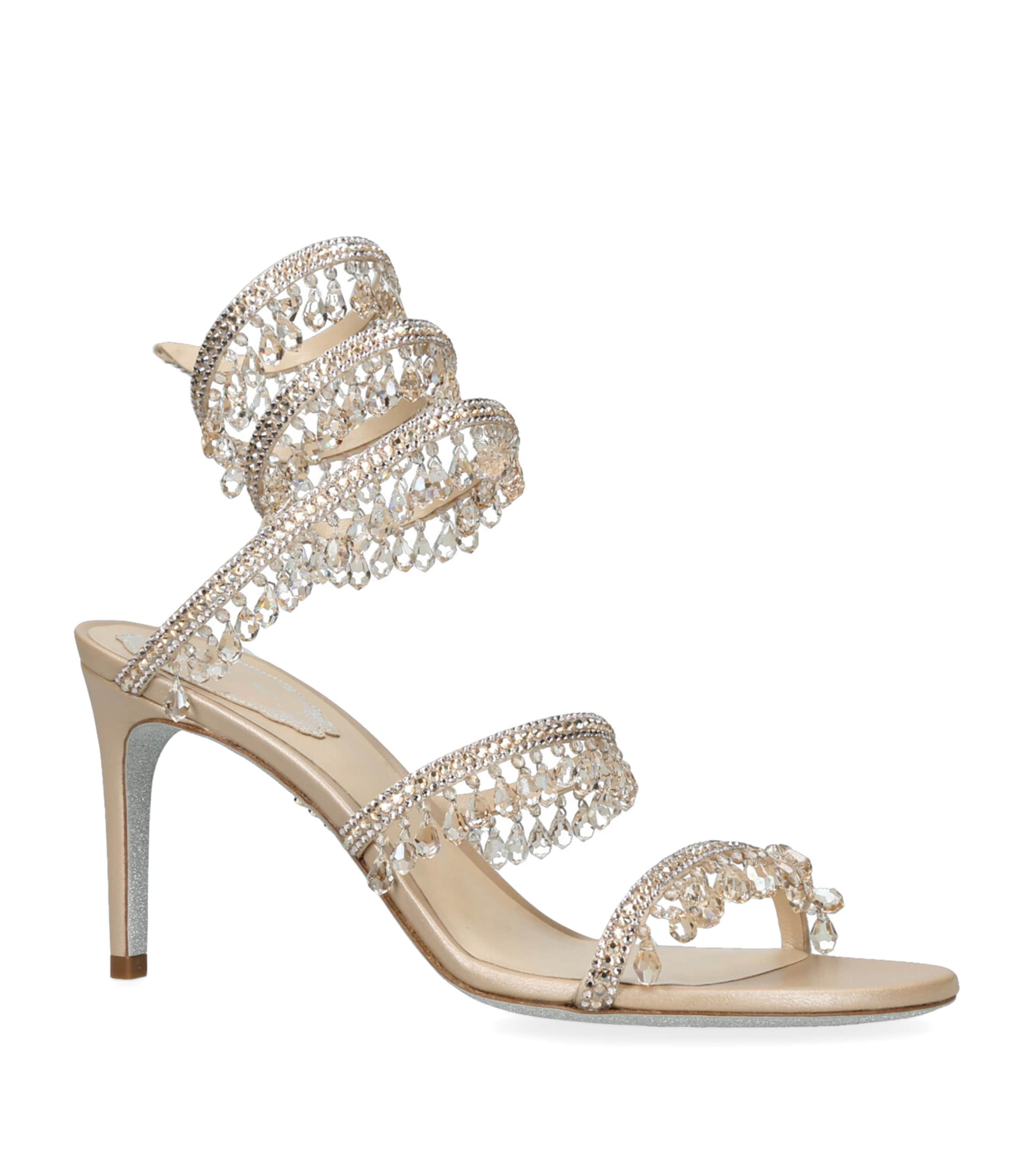 【関税込み】RENE CAOVILLA Chandelier' sandals Jeweled CHANDELIER BLACK SANDAL WITH PEARLS 105 | Rene Caovilla®