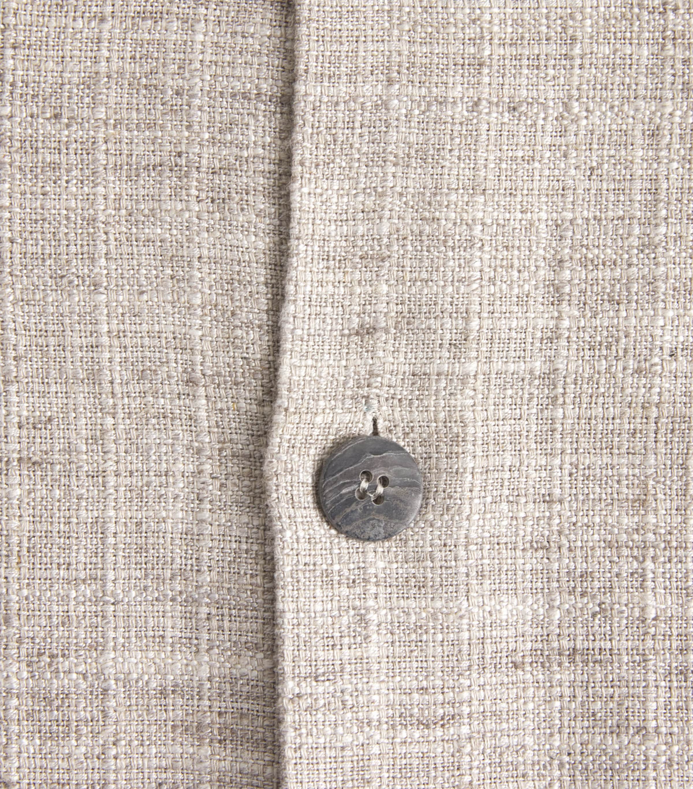 Eskandar Womens Linen-Blend Tweed Caucasus Jacket Natural Image 6