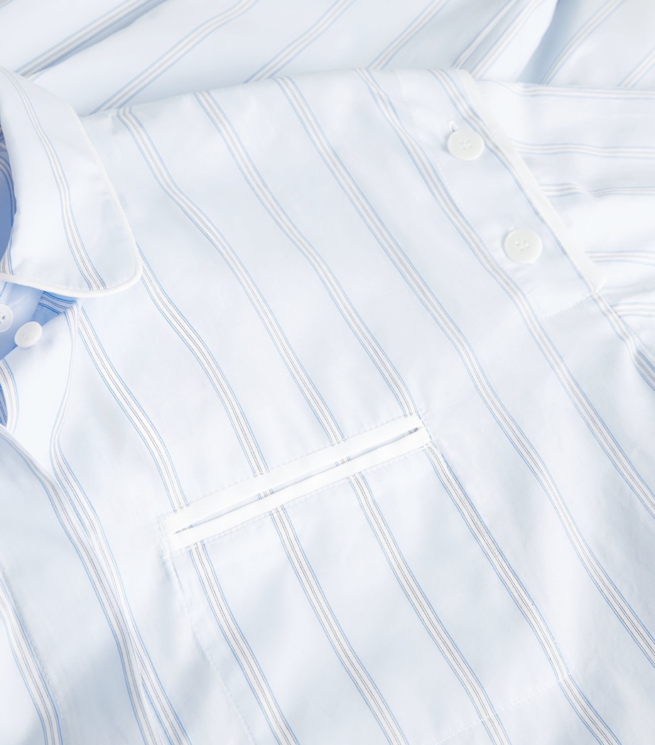 Cotton Buttoned-Shoulder Shirt SKY BLUE Image 5