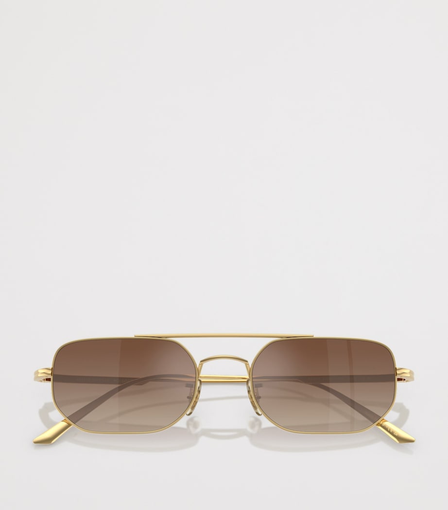 Oliver Peoples Steel 1989C Rectangle Sunglasses Gold Image 4