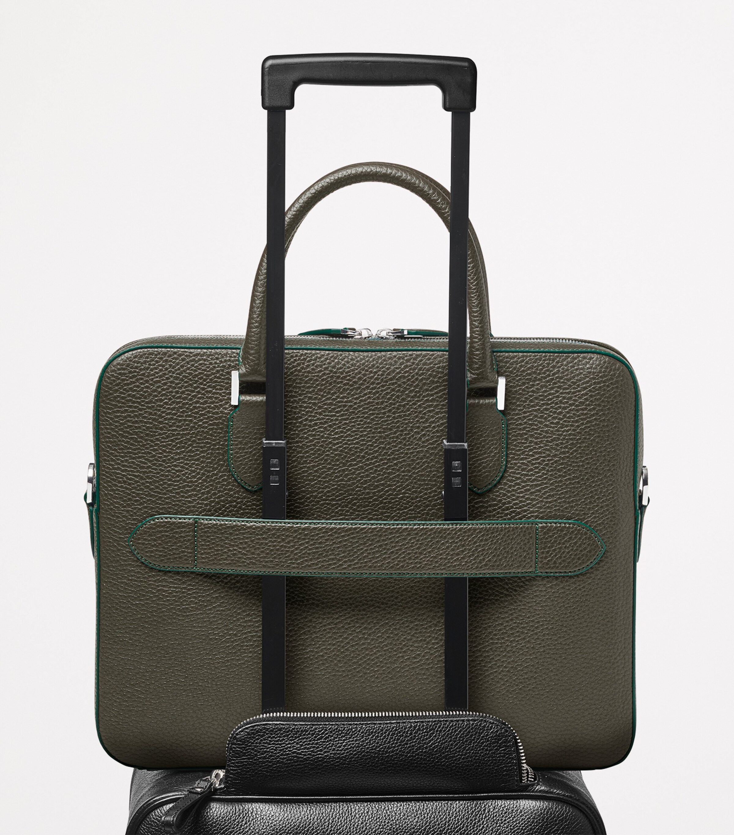 Leather Mount Street Briefcase Bag FORESTGREEN Image 7