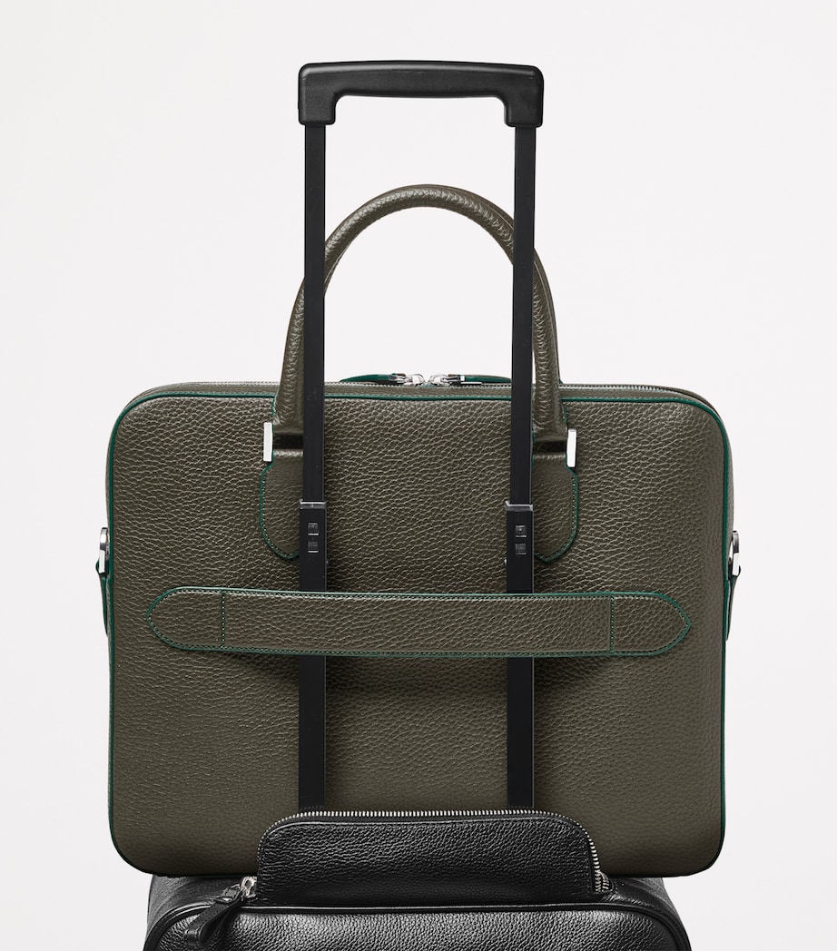 Leather Mount Street Briefcase Bag FORESTGREEN Image 7