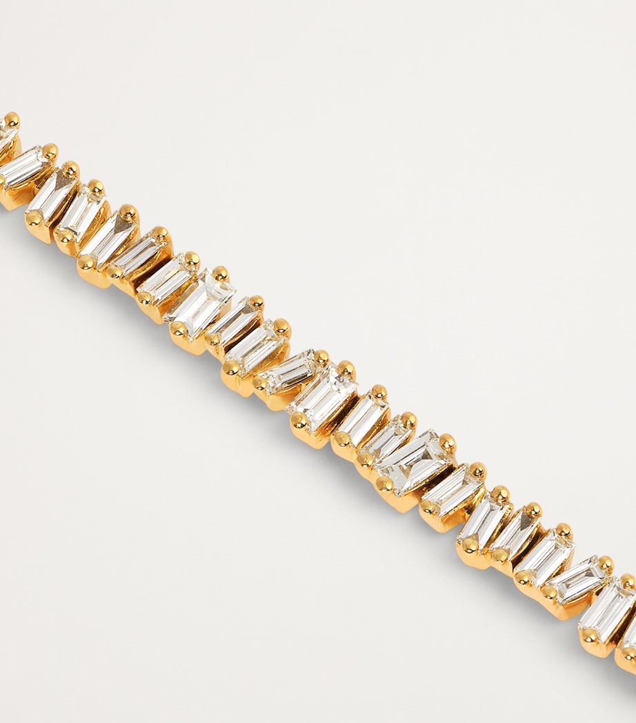 Suzanne Kalan Yellow Gold and Diamond Mini Classic Tennis Necklace Yg/wd Image 3