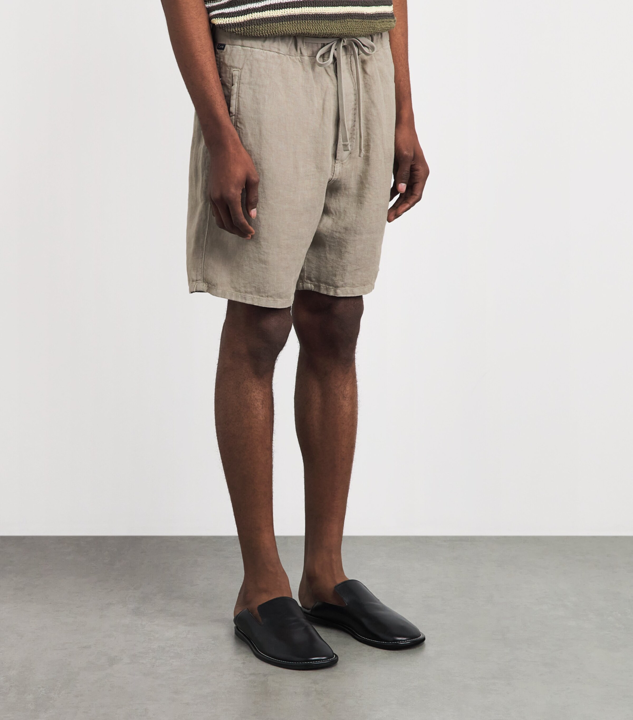 Citizens of Humanity Mens Linen Drawstring Shorts Wheat Image 4