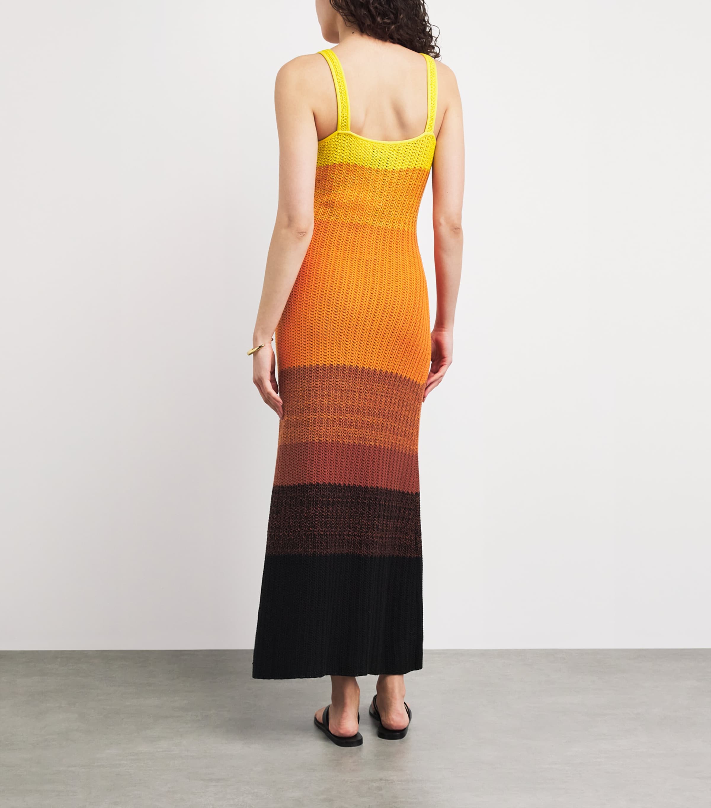 ESCVDO Womens Cotton Knitted Gradient Huaral Maxi Dress Image 4