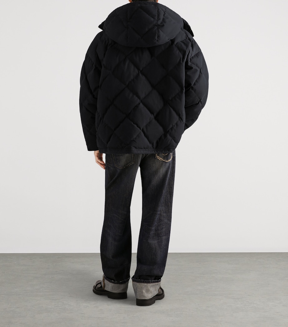Dolce&Gabbana Mens Quilted Hooded Jacket Very Dark Blue Image 3