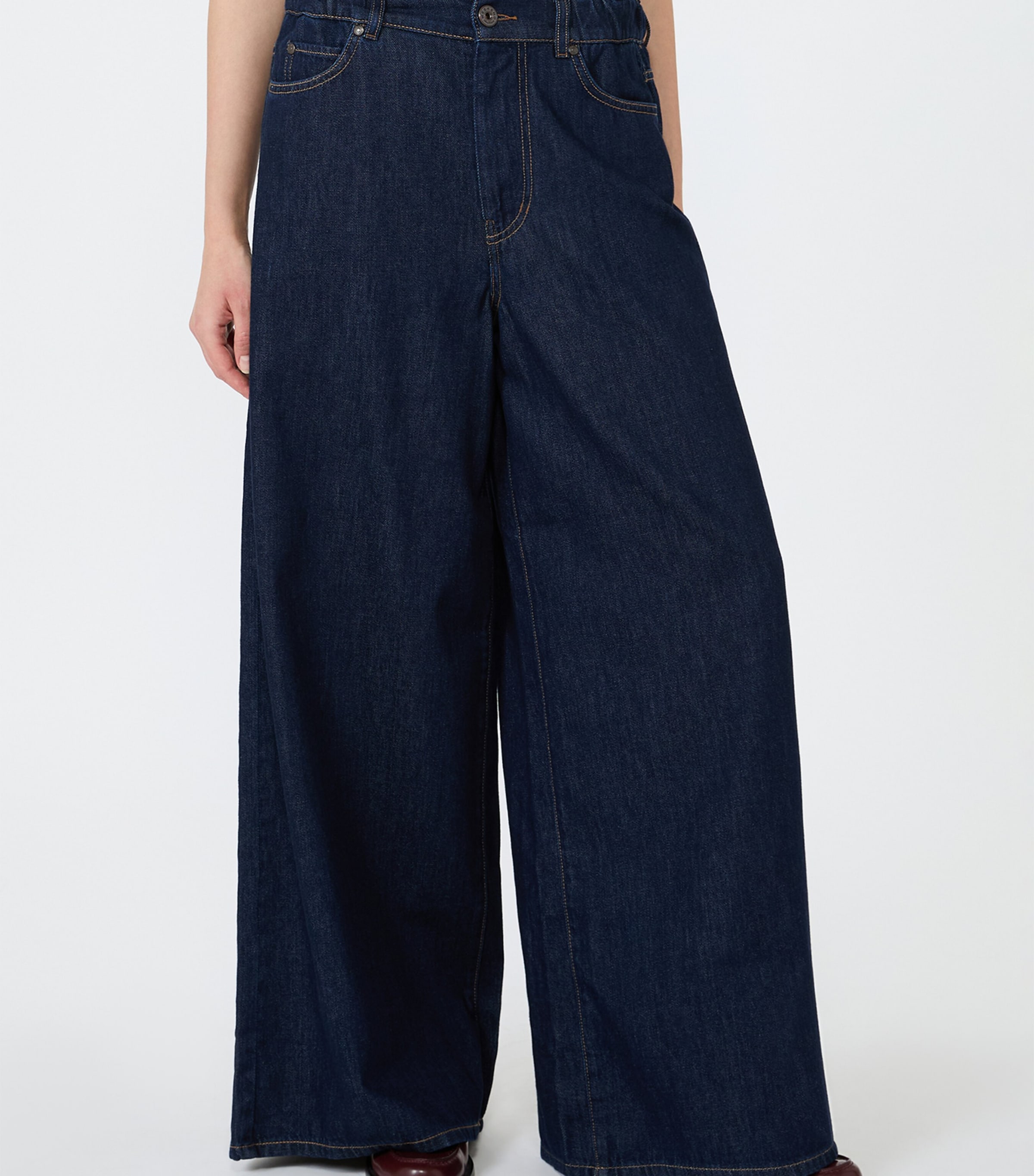 Weekend Max Mara Womens High-Rise Wide-Leg Jeans Navy Image 3