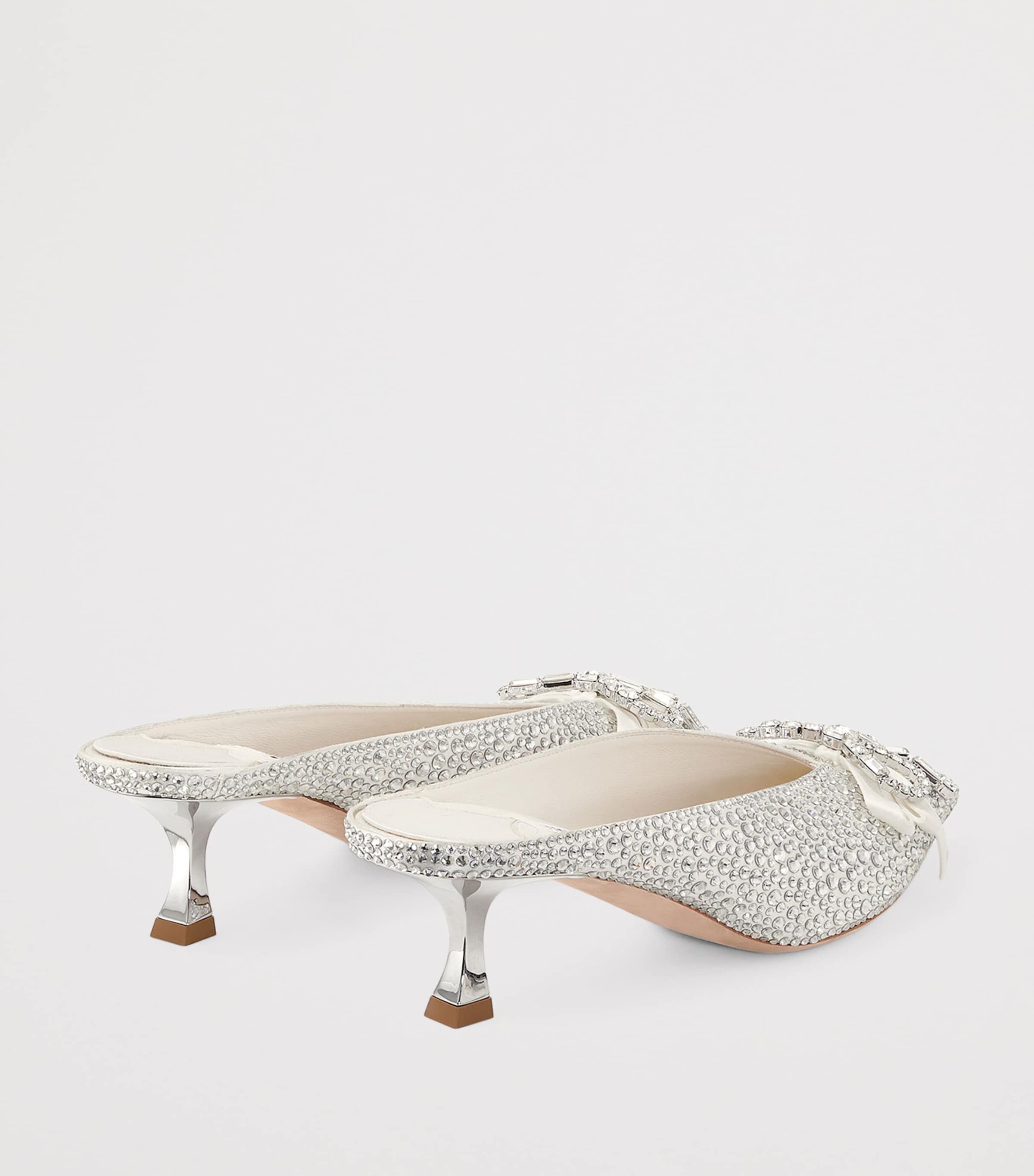 Auria 50 Embellished Mules IVORY/CRYSTAL Image 4