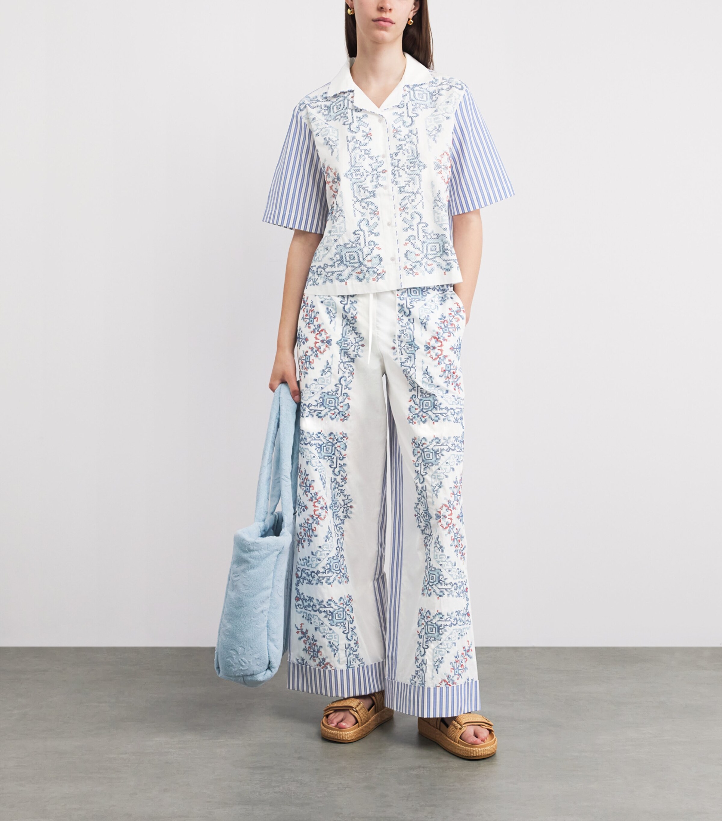 Claudie Pierlot Womens Cotton Embroidered Shirt Multicolored Image 2