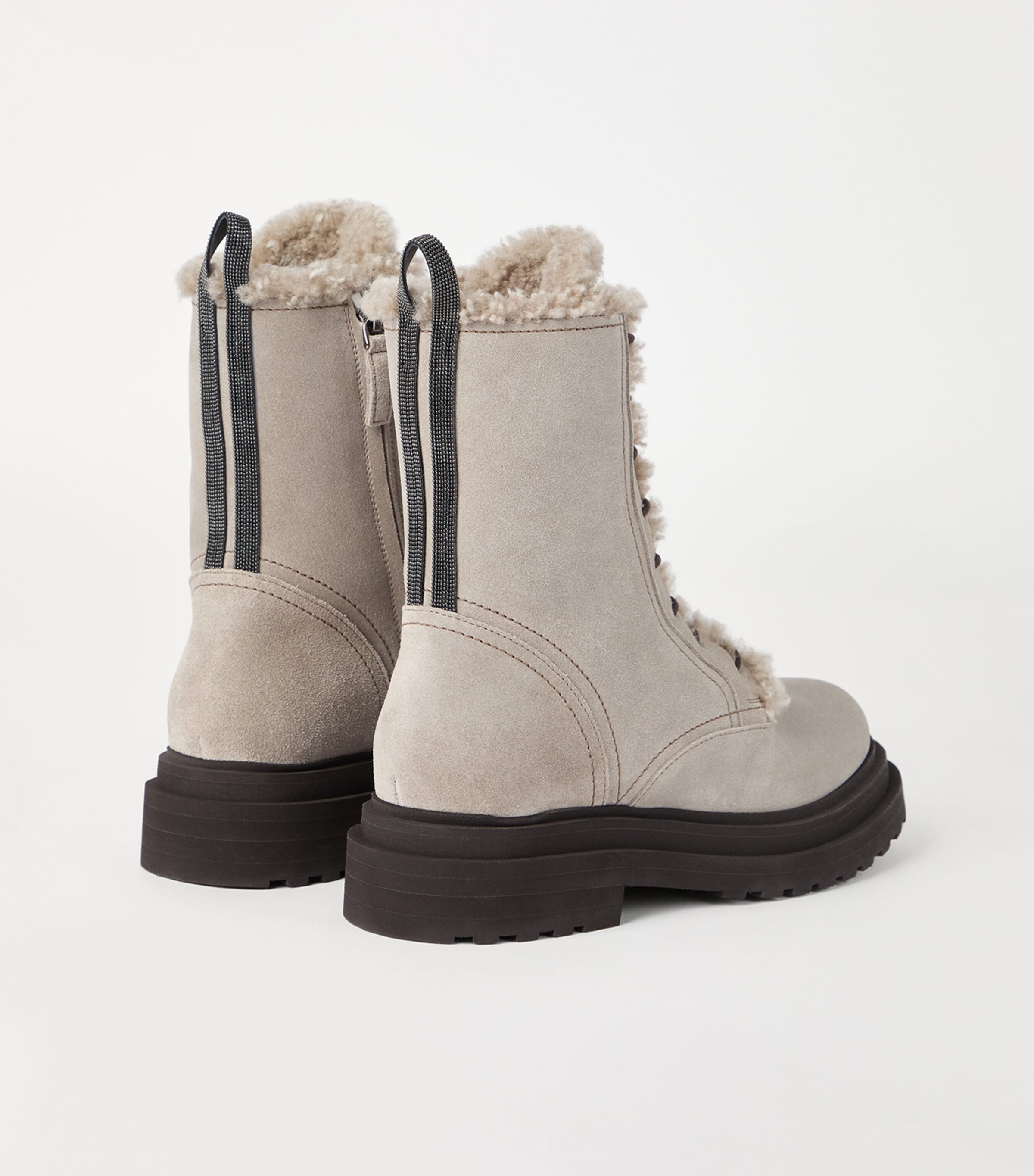 Suede Lace-Up Ankle Boots C5859 Image 4