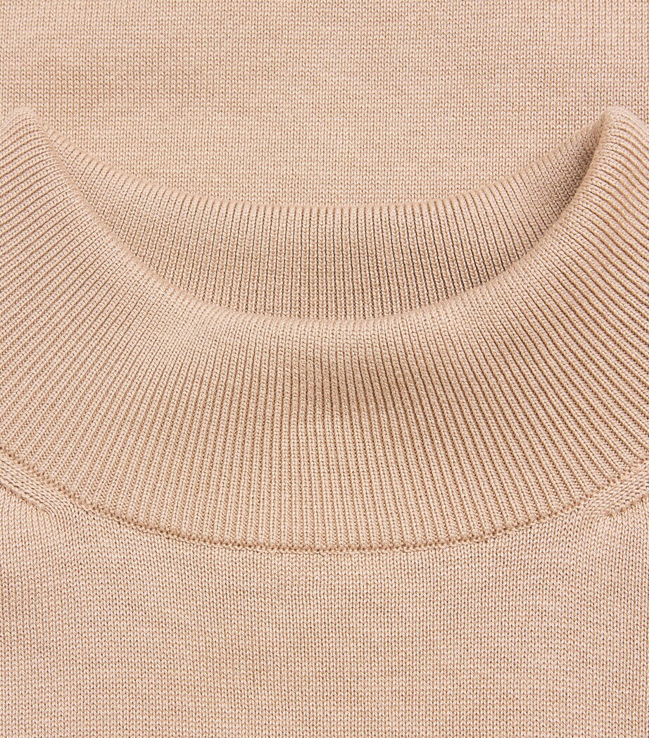 Falke Womens Silk-Cotton Mock-Neck Top Camel Image 6